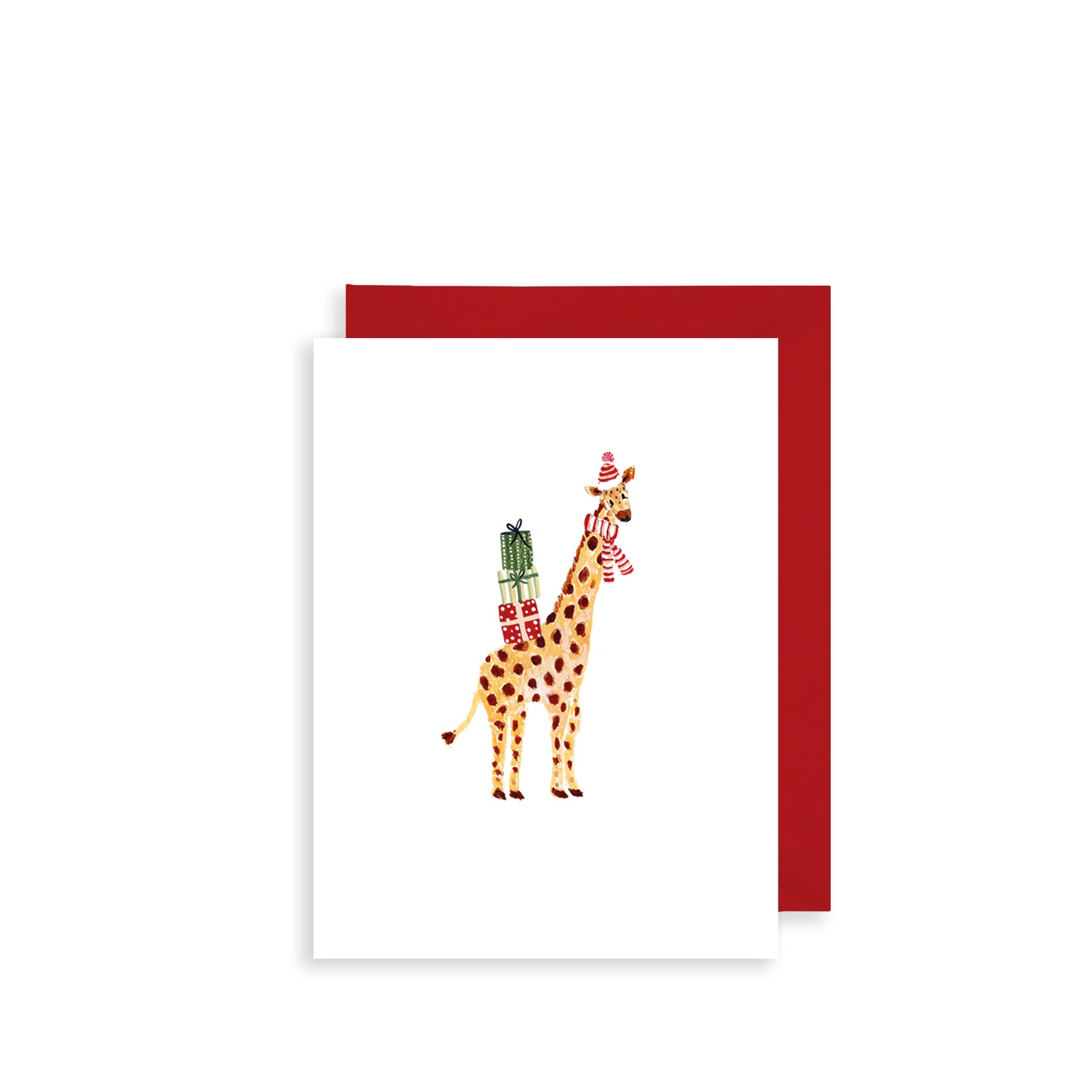 Christmas Giraffe Bijou Mini Christmas Card