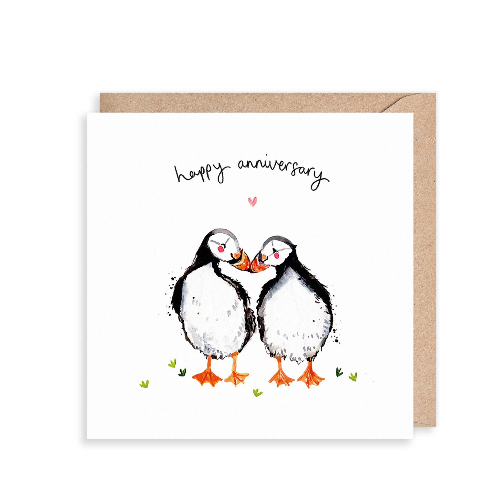 Puffins Happy Anniversary Card