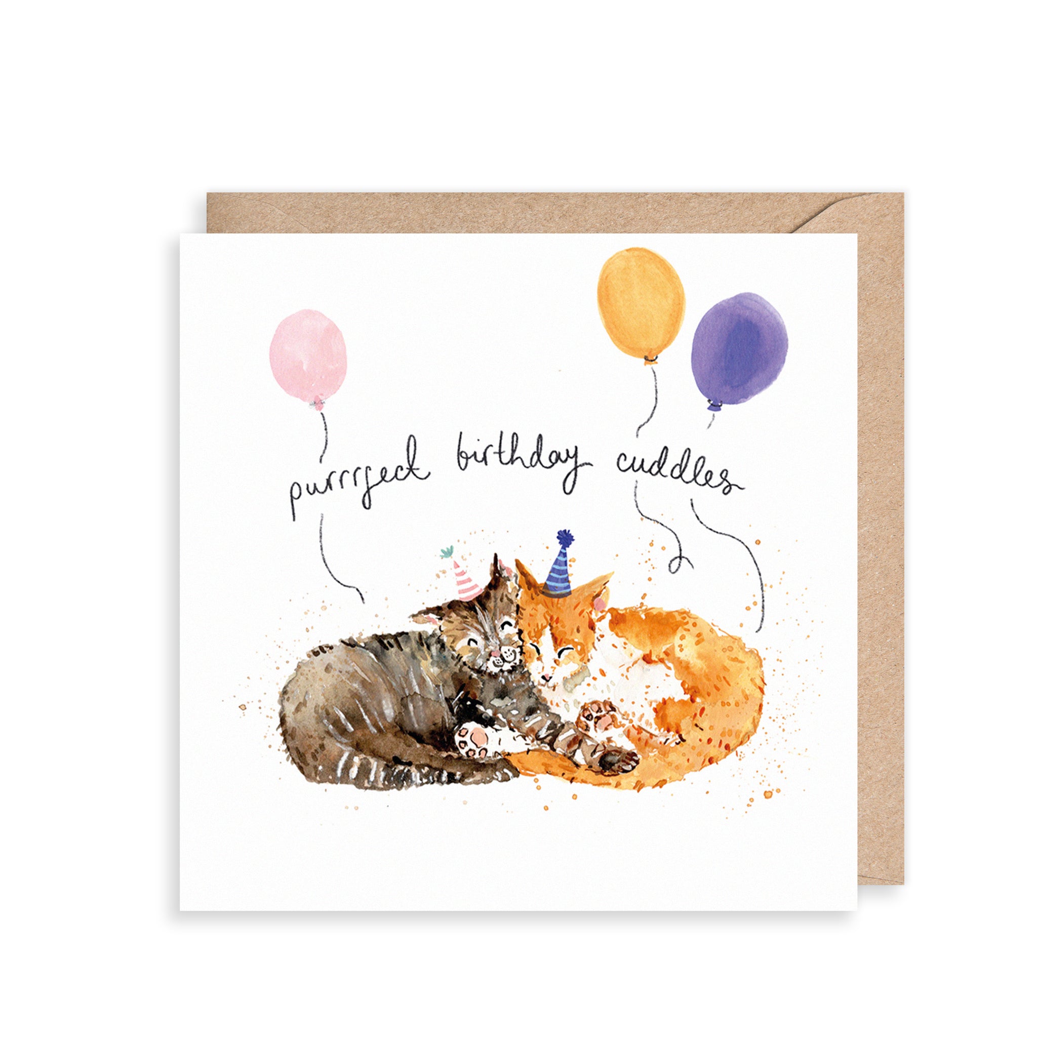 Cats Purrrfect Birthday Cuddles Card