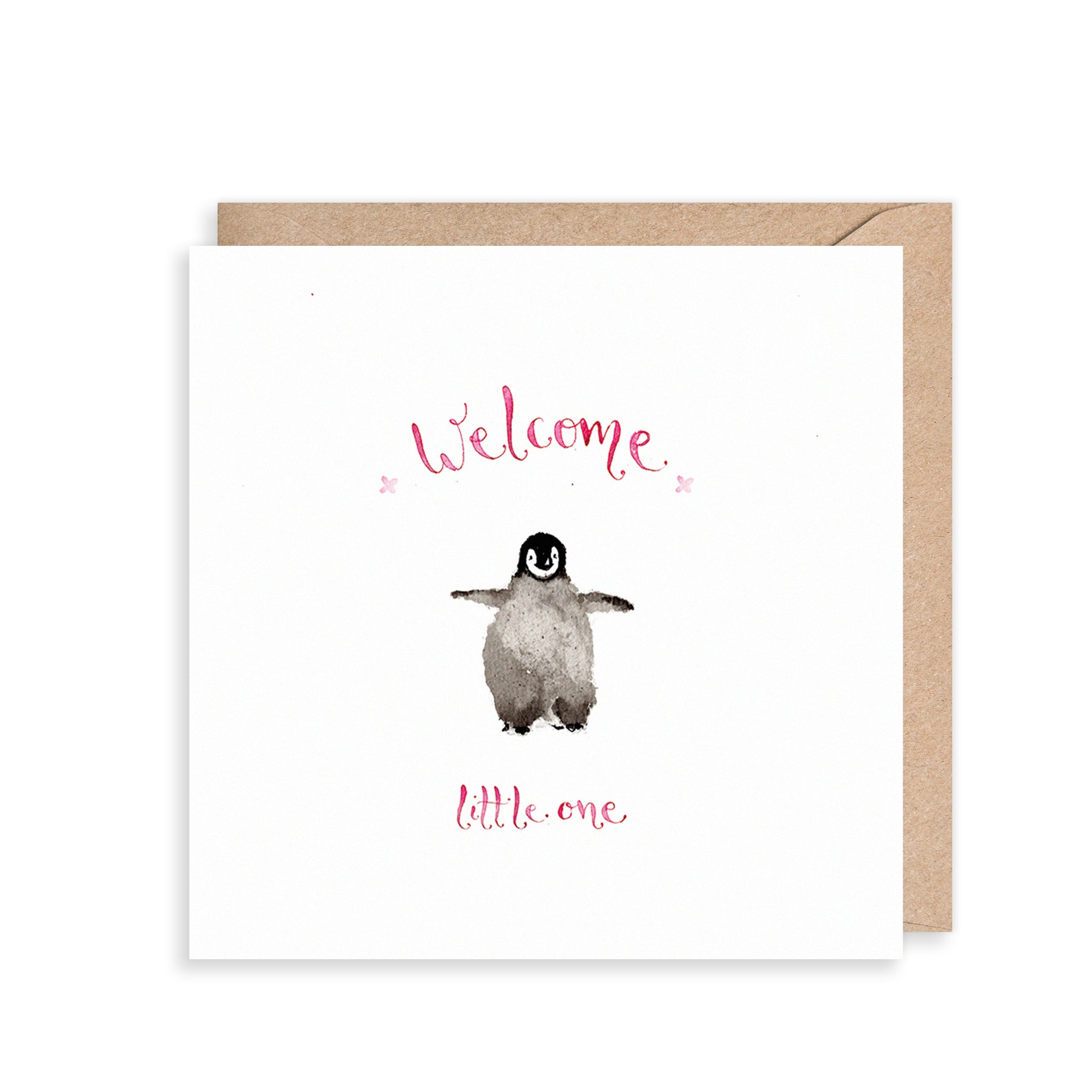 Penguin New Baby Girl Card