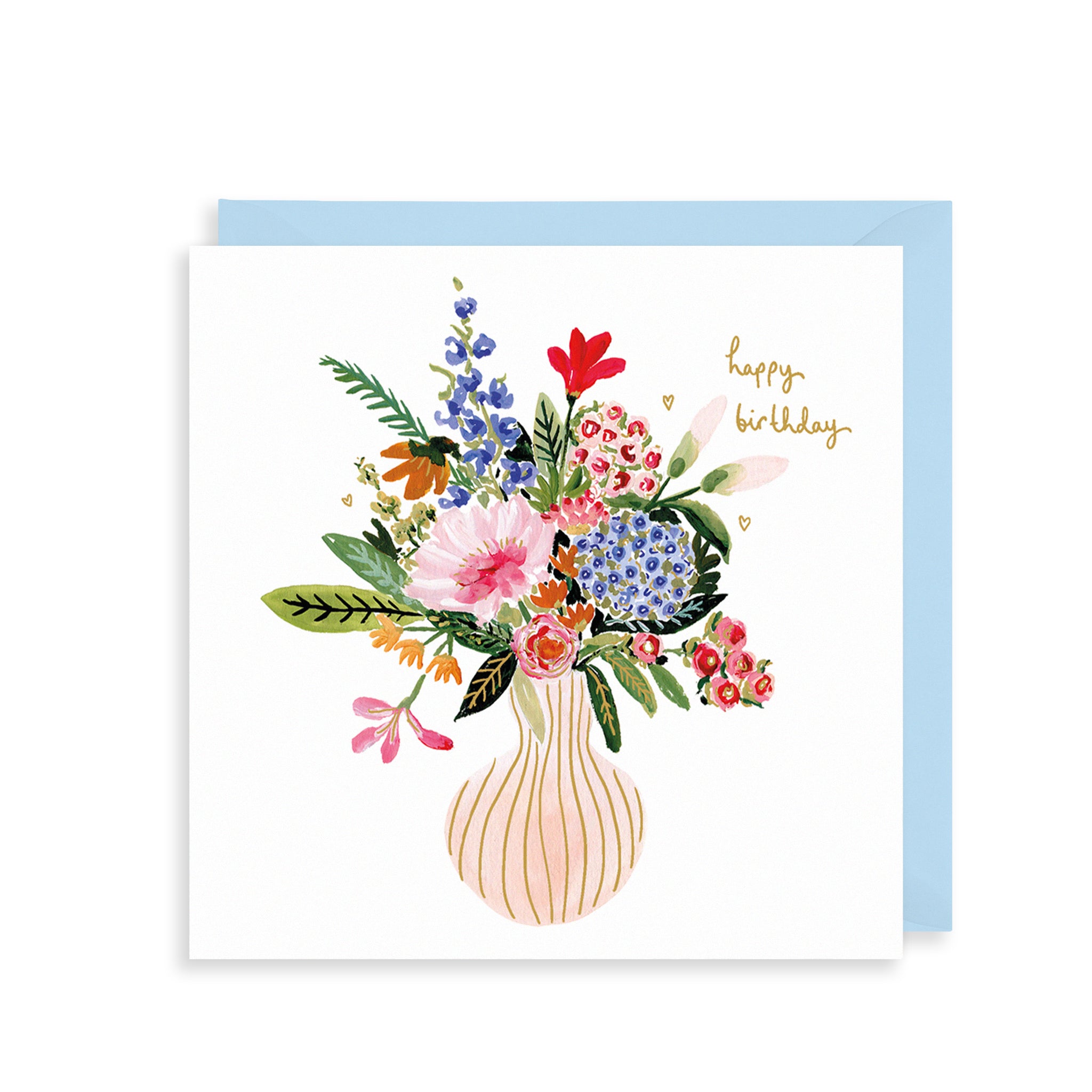 Vase of Flowers Happy Birthday Card