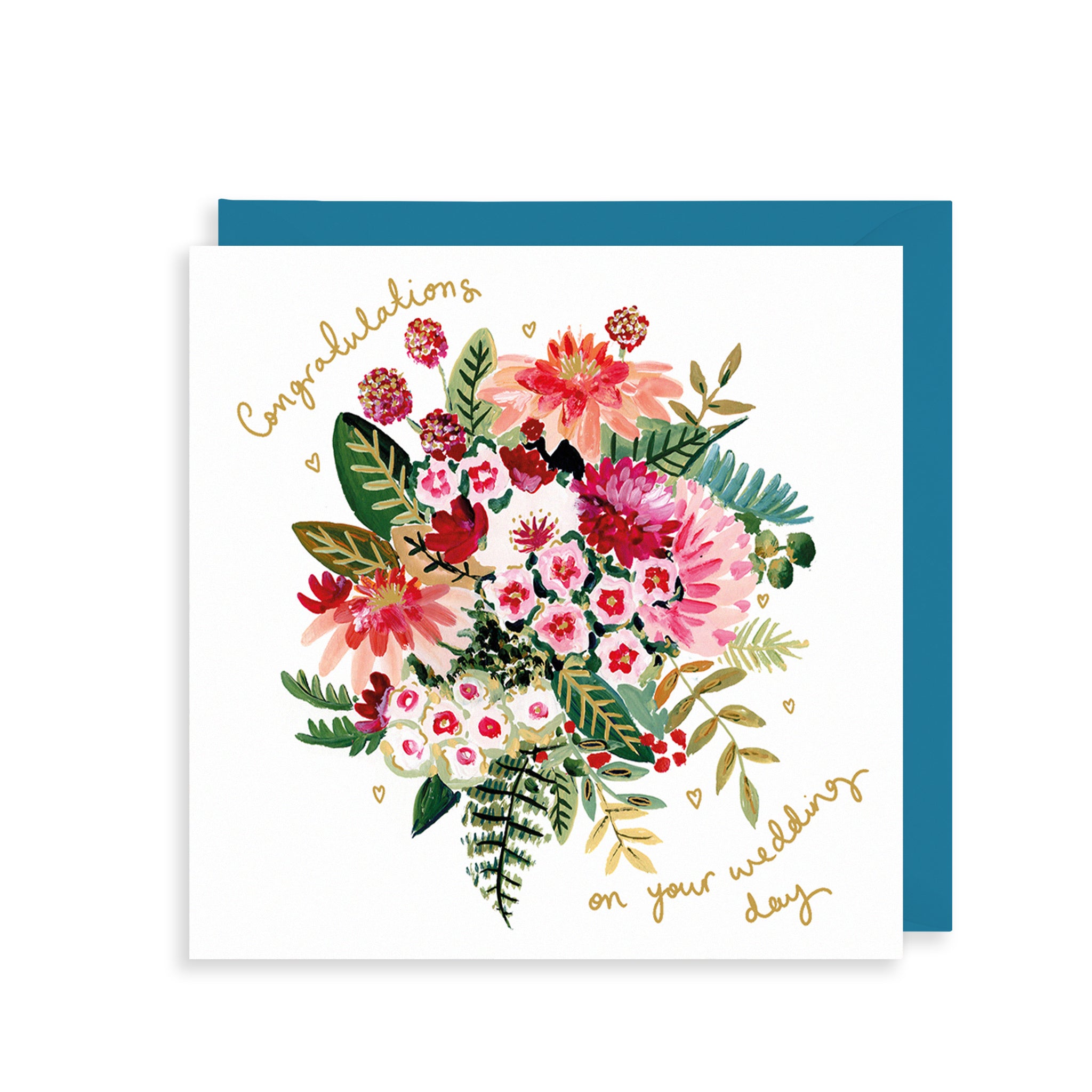 Congratulations Bouquet Wedding Card