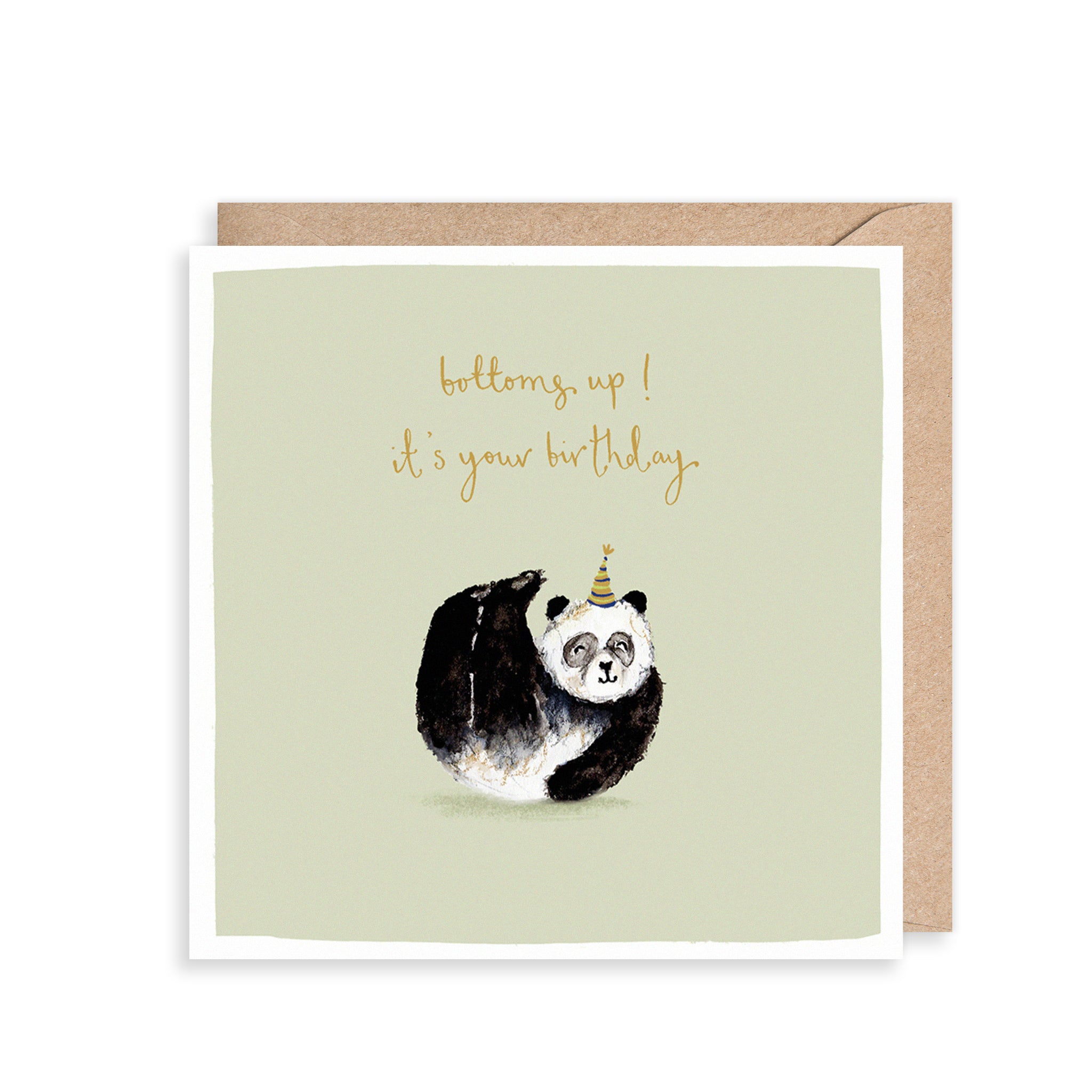 Panda Bottoms Up Birthday Card