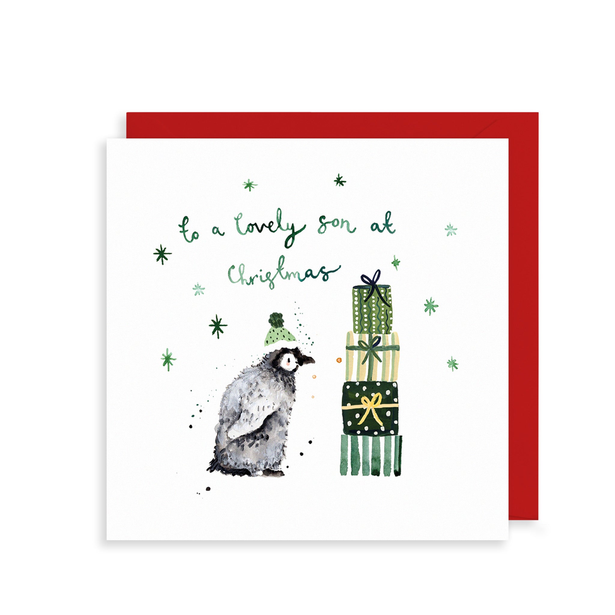 Penguin Lovely Son Christmas Card