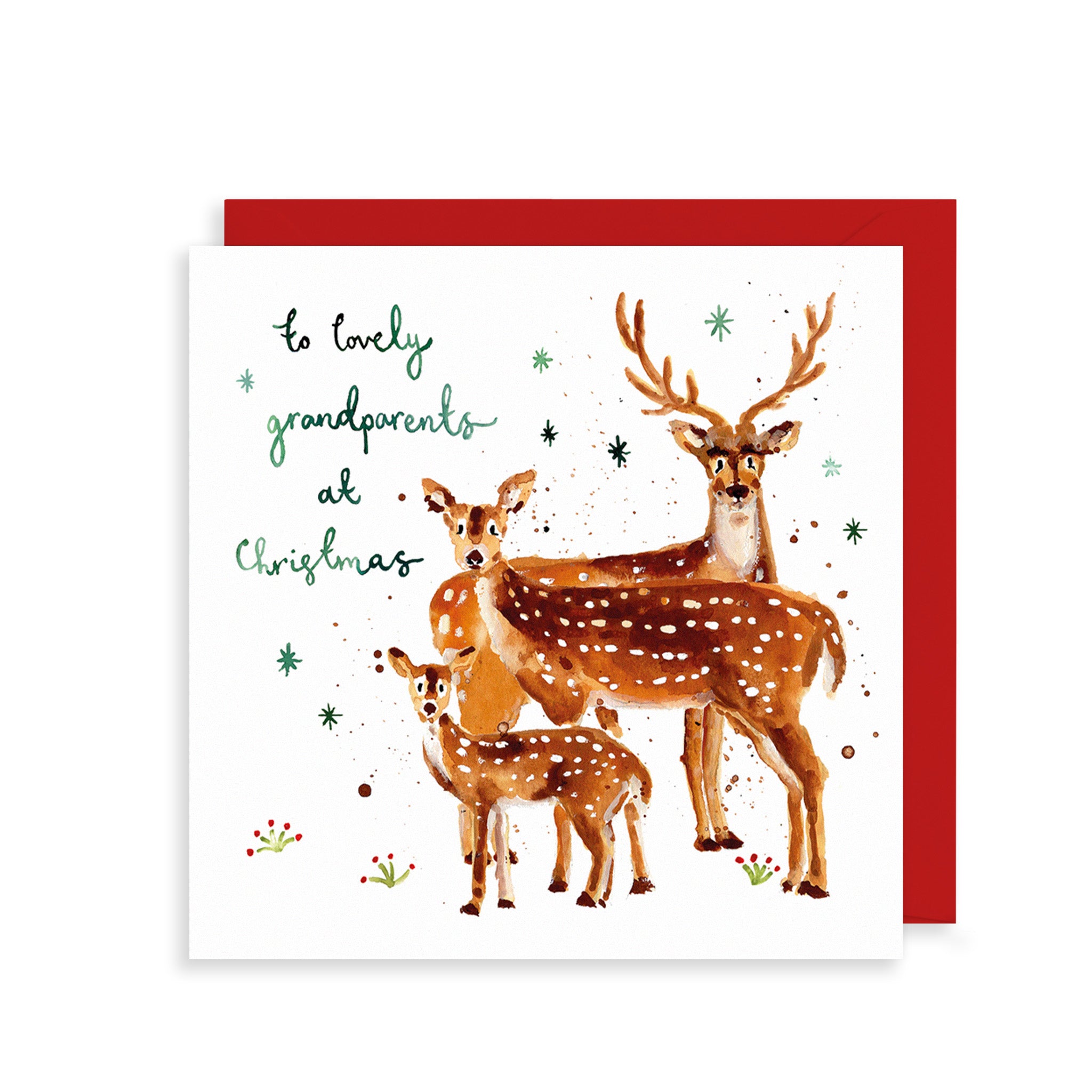 Deer Lovely Grandparents Christmas Card