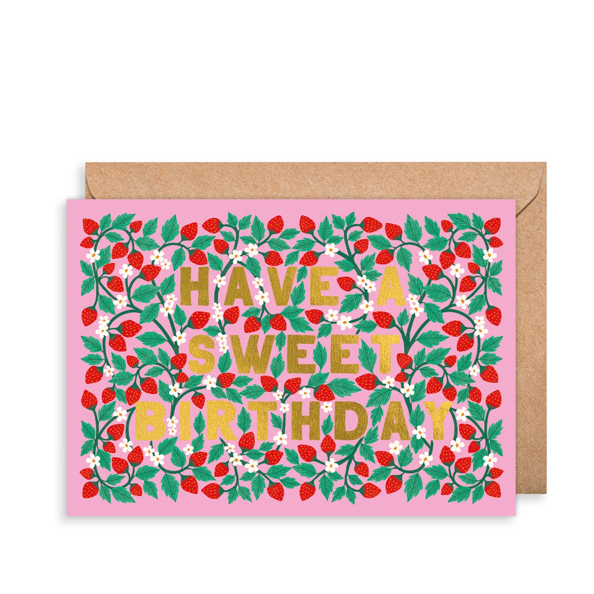 Strawberry Blossoms Birthday Card