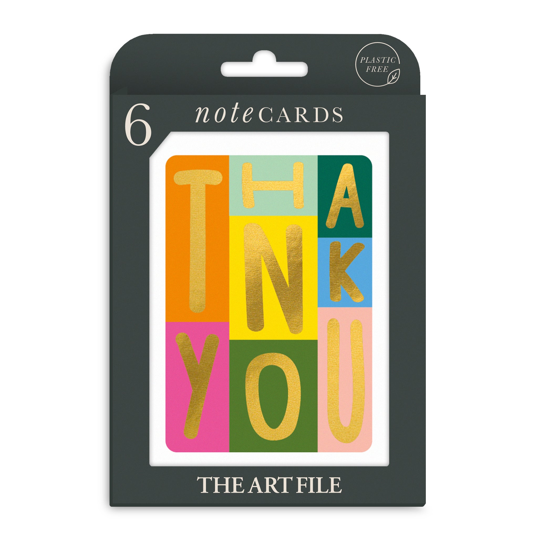 Golden Thank You Card Pack - Pack of 6 Notecards