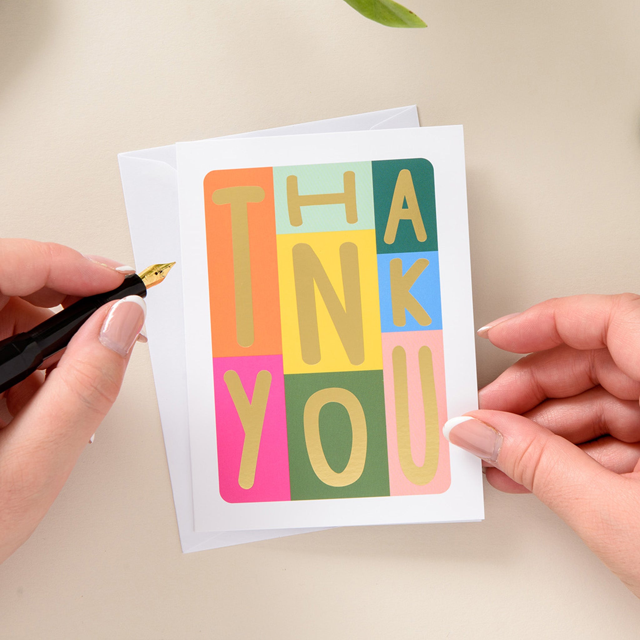 6 Notecard Pack - Thank You Rainbow Text | NCP03