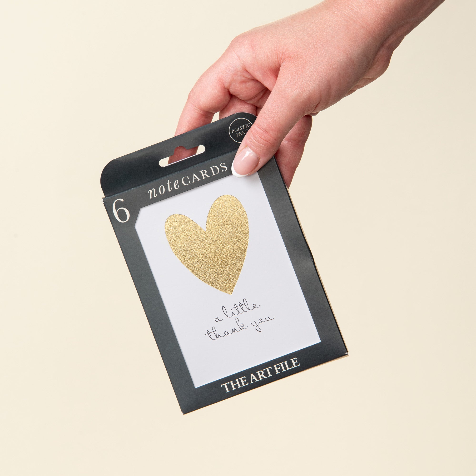 6 Notecard Pack - Gold Heart | NCP09