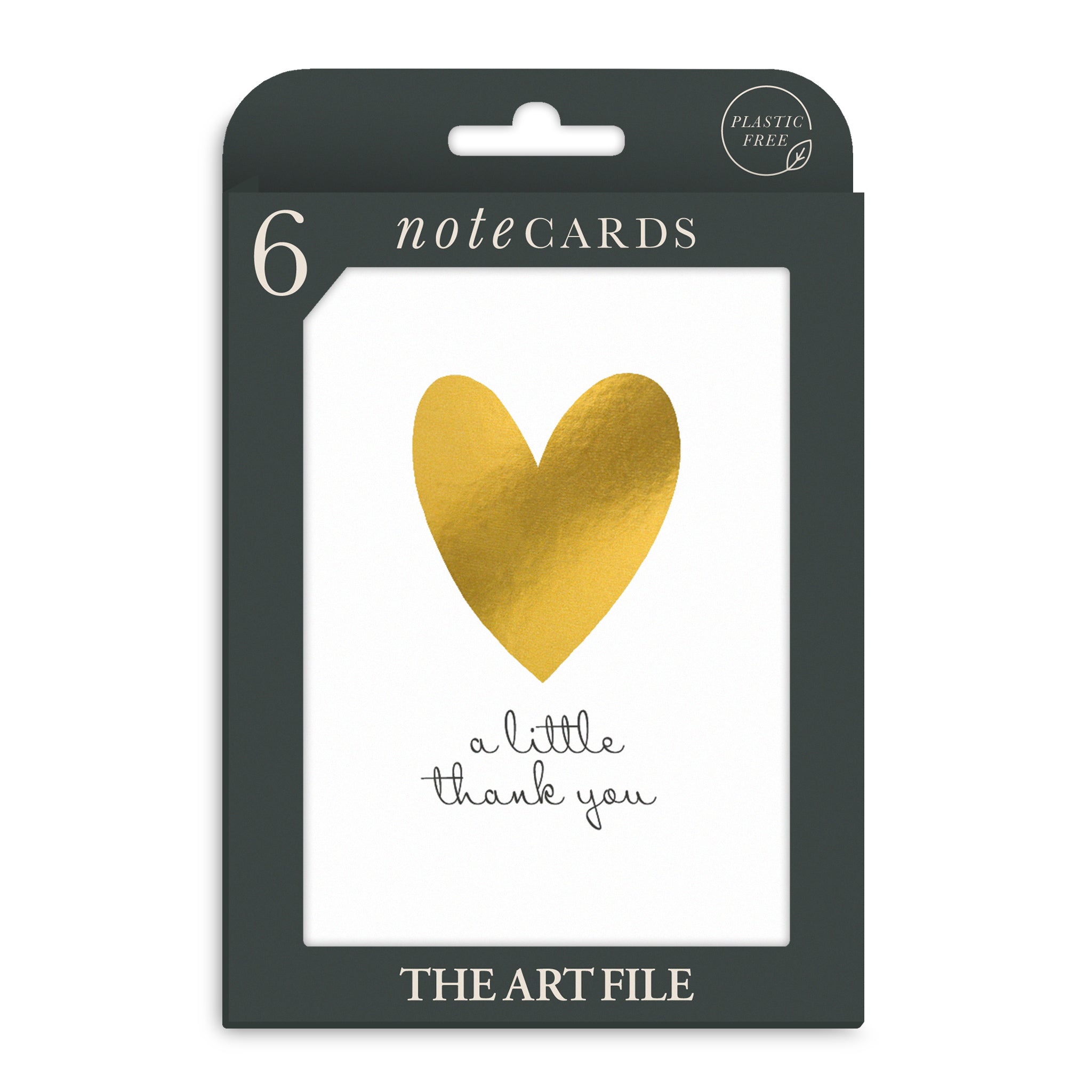 Golden Heart Thank You Cards - Pack of 6 Notecards