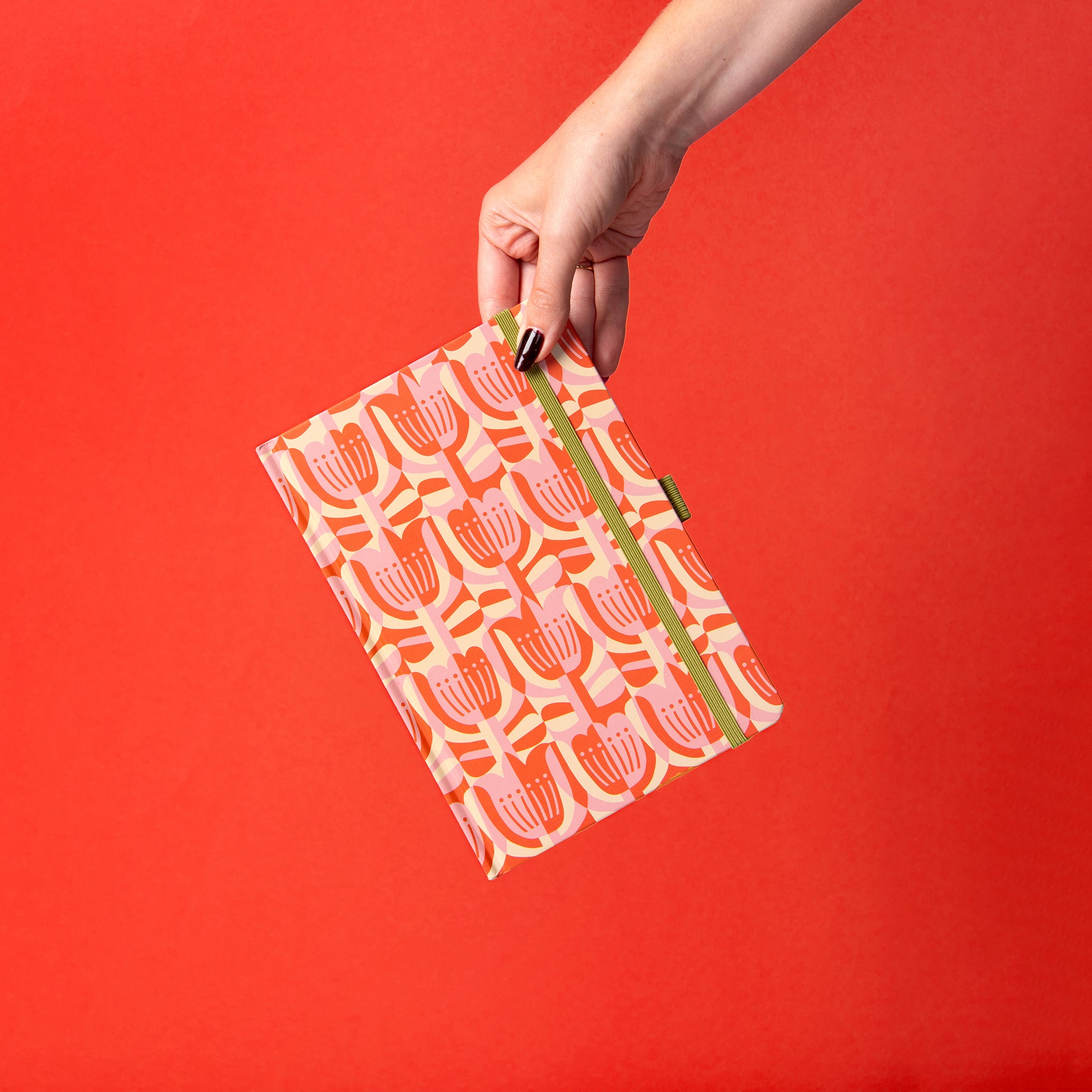 A5 Pink Tulips Hardback Notebook