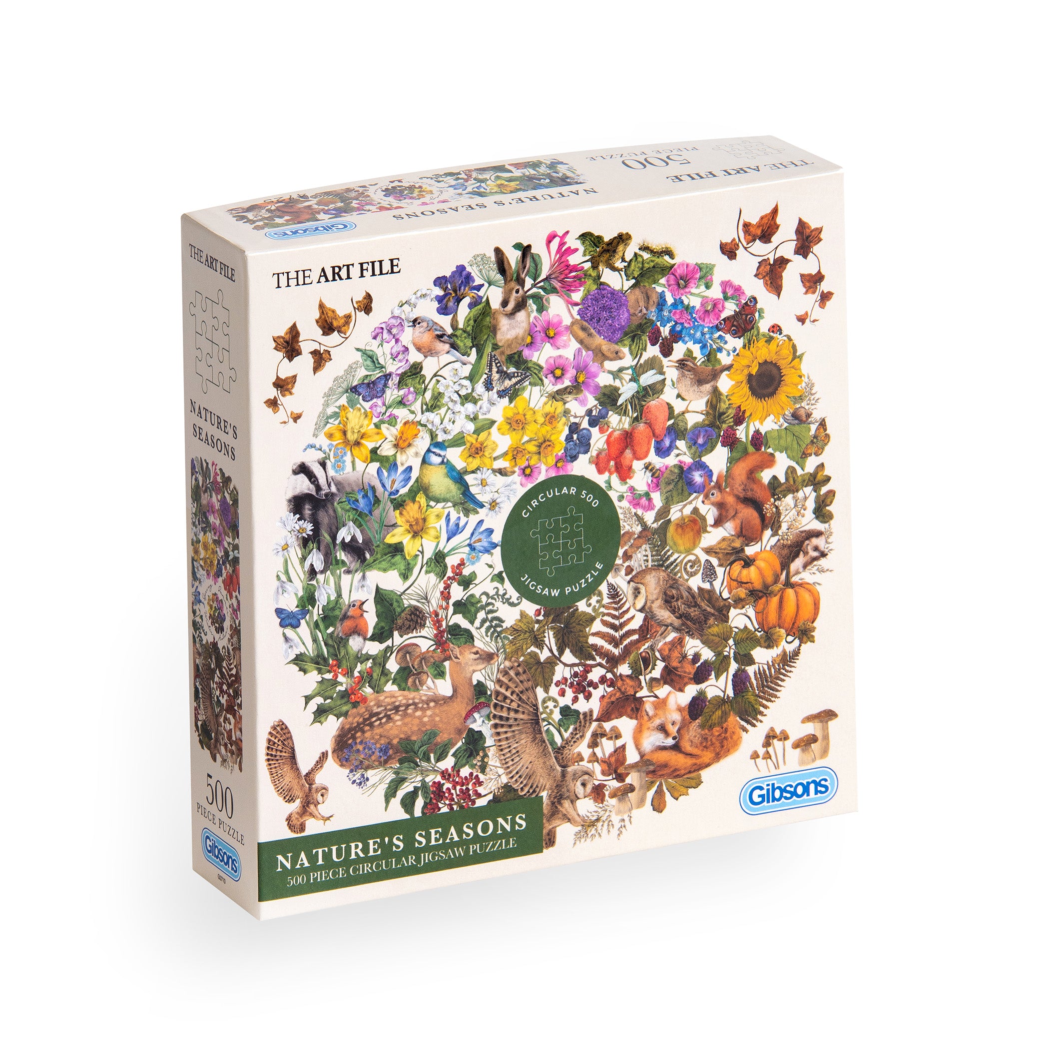 Nature's Seasons, 500 Piece Circular Jigsaw Puzzle