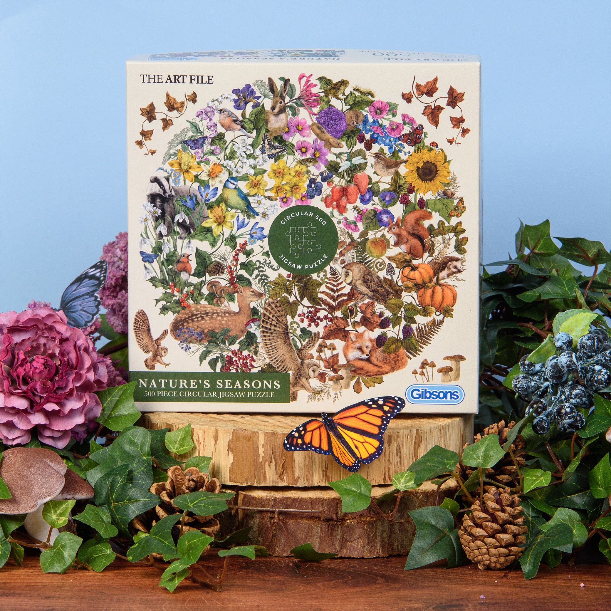 Nature's Seasons, 500 Piece Circular Jigsaw Puzzle