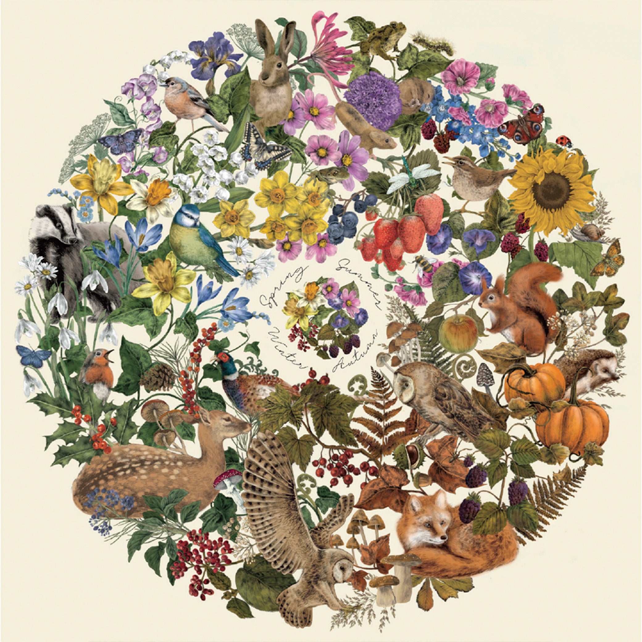 Nature's Seasons, 500 Piece Circular Jigsaw Puzzle