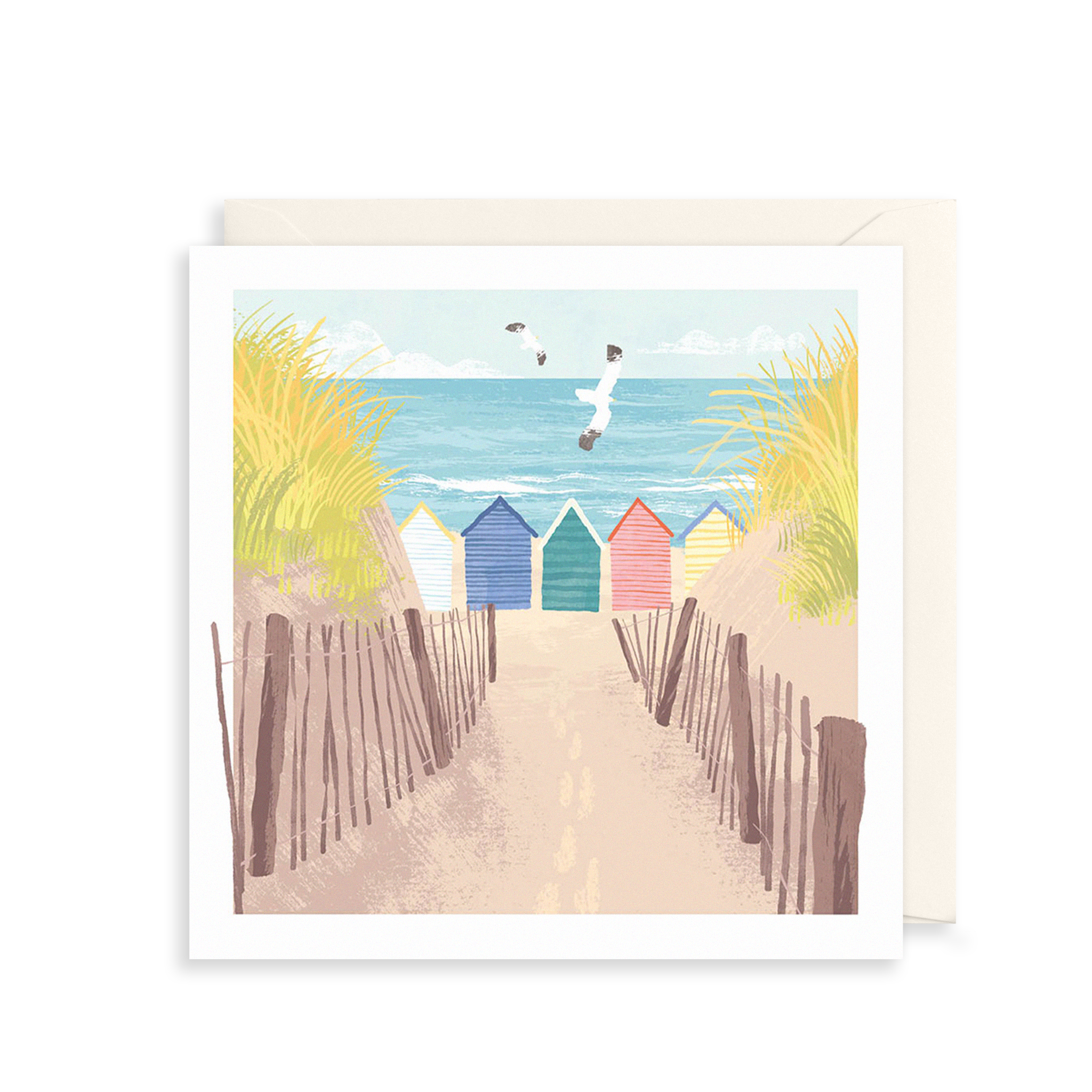 Beach Huts Greetings Card