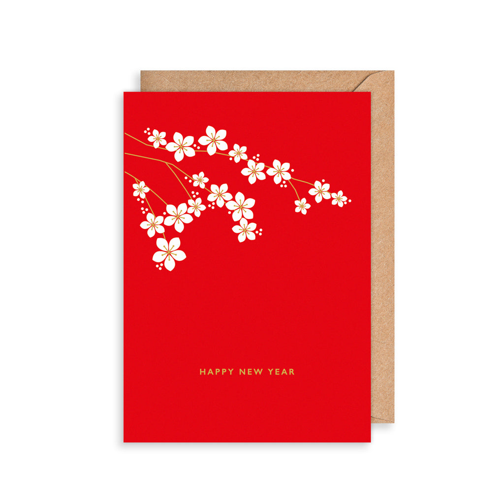 New Year Blossom Greetings Card The Art File