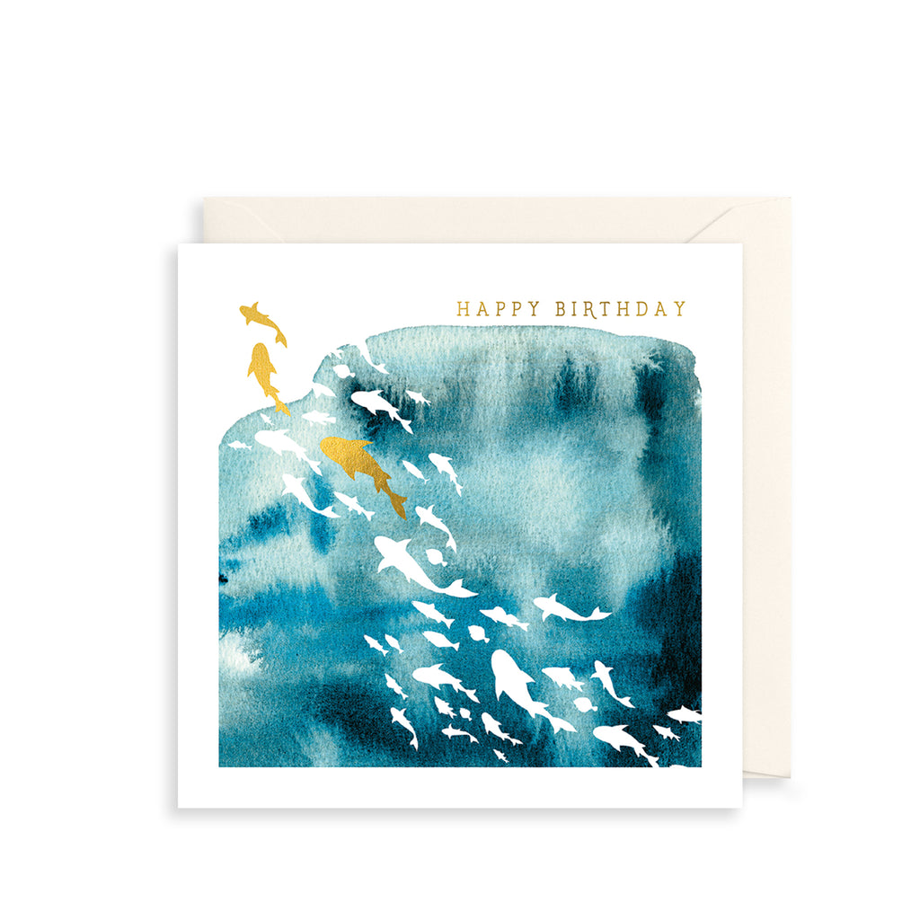 Golden Swim Greetings Card The Art File