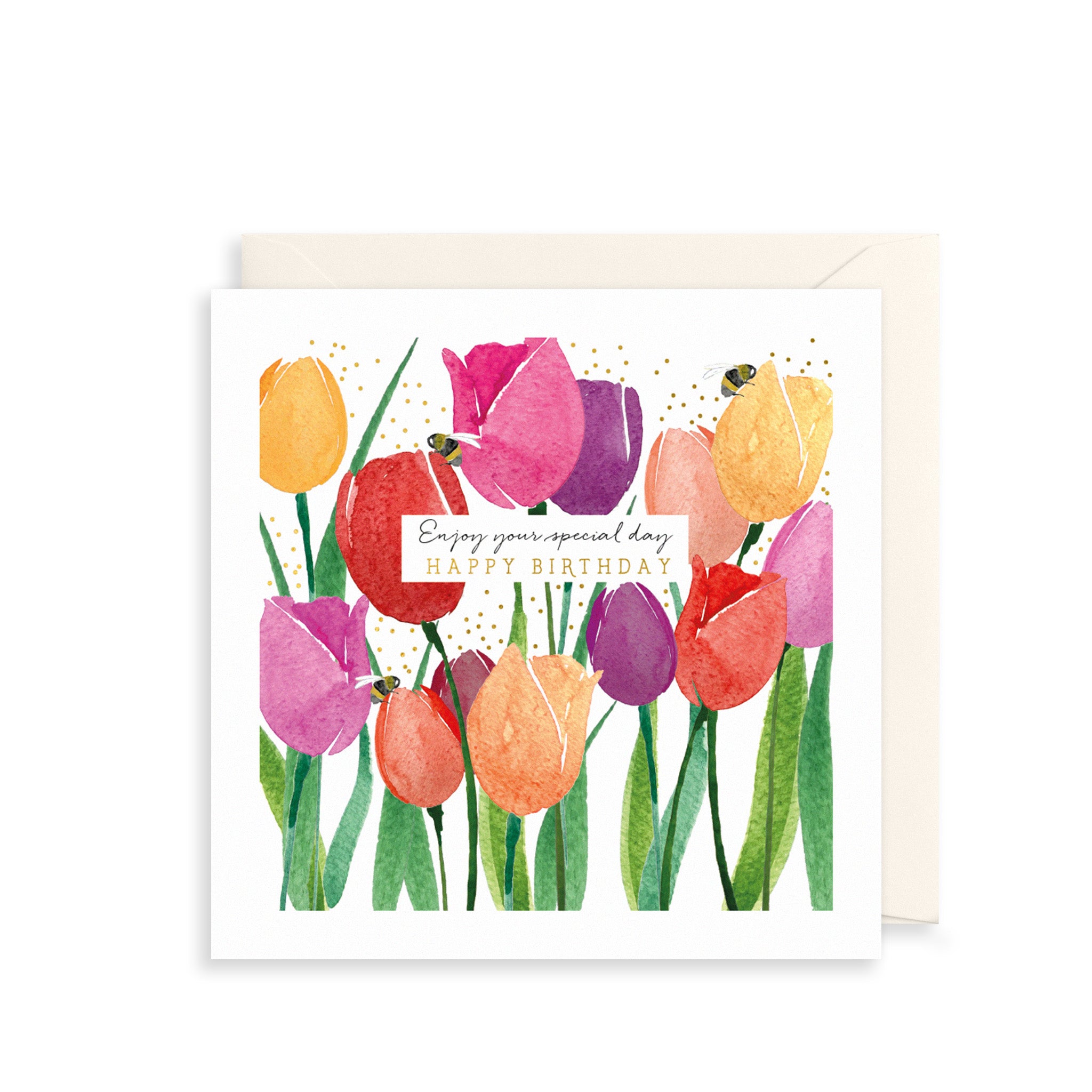 Spring Tulips Greetings Card