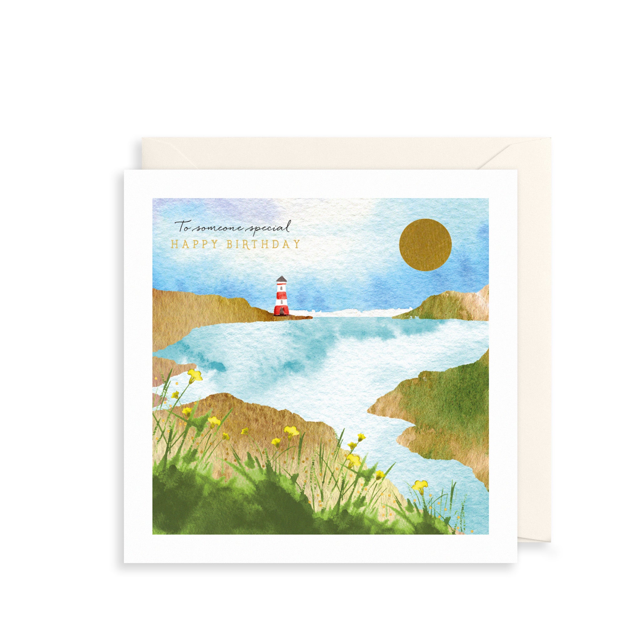 Lake Lighthouse Greetings Card