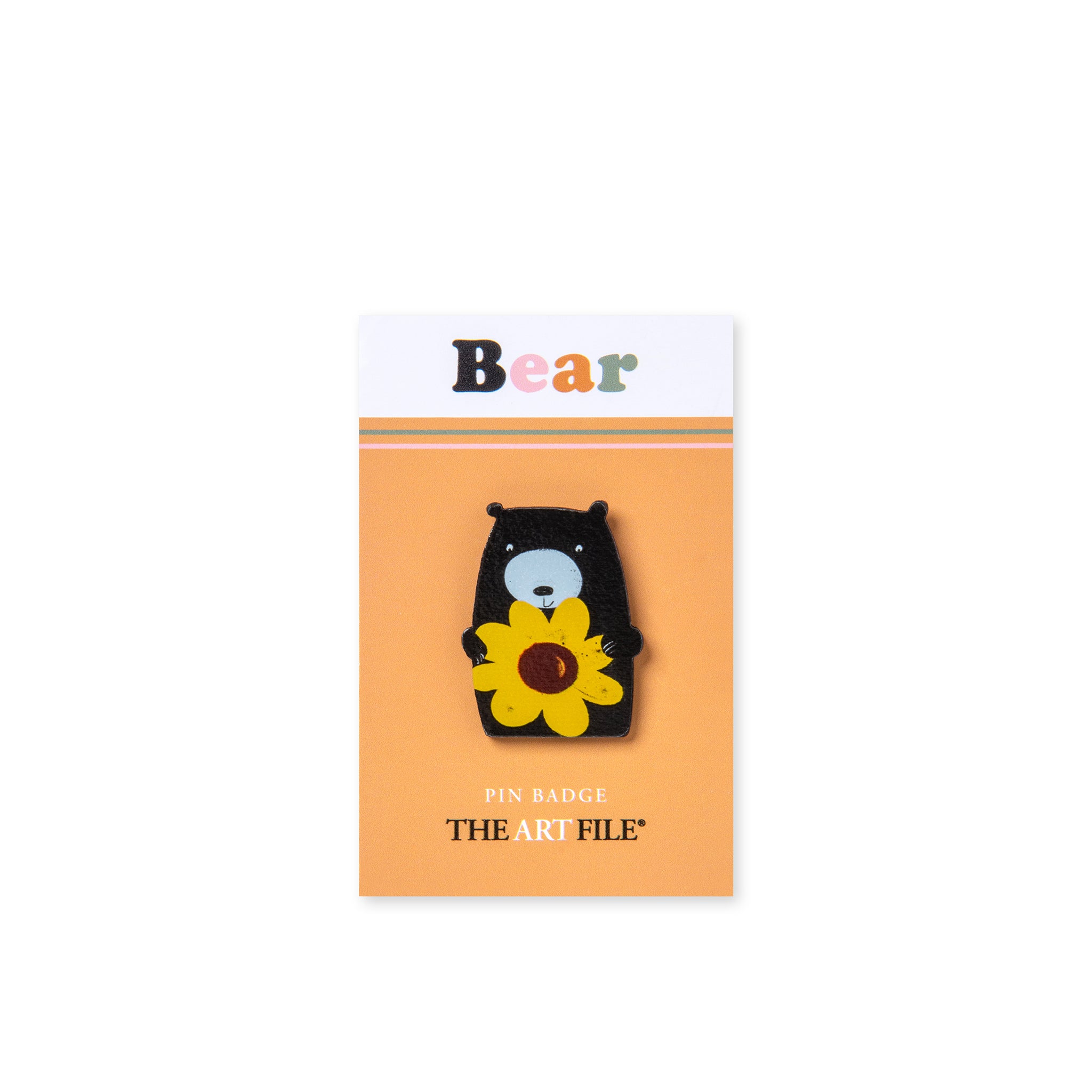 Flower Bear Wooden Pin Badge