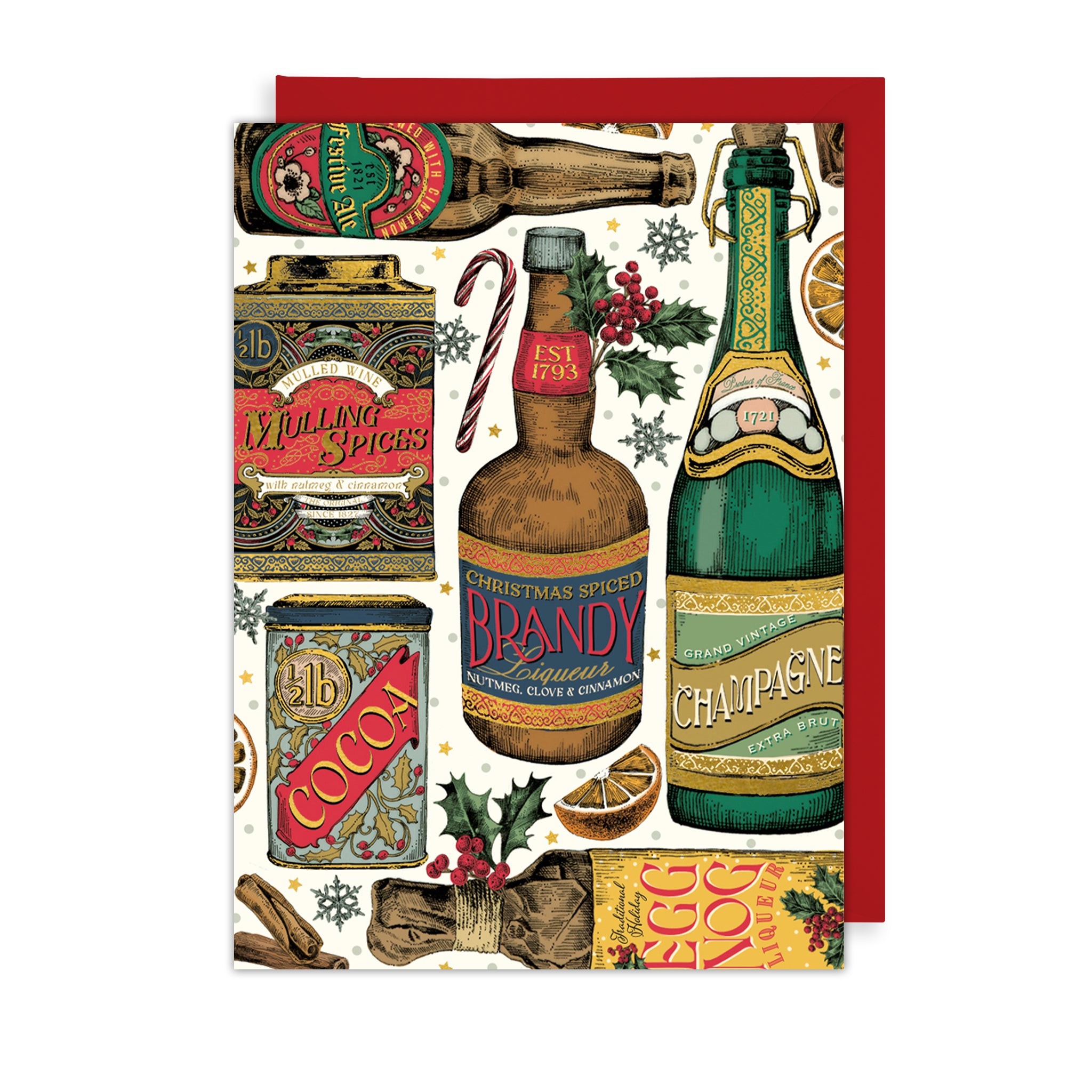 Vintage Bottles Christmas Card