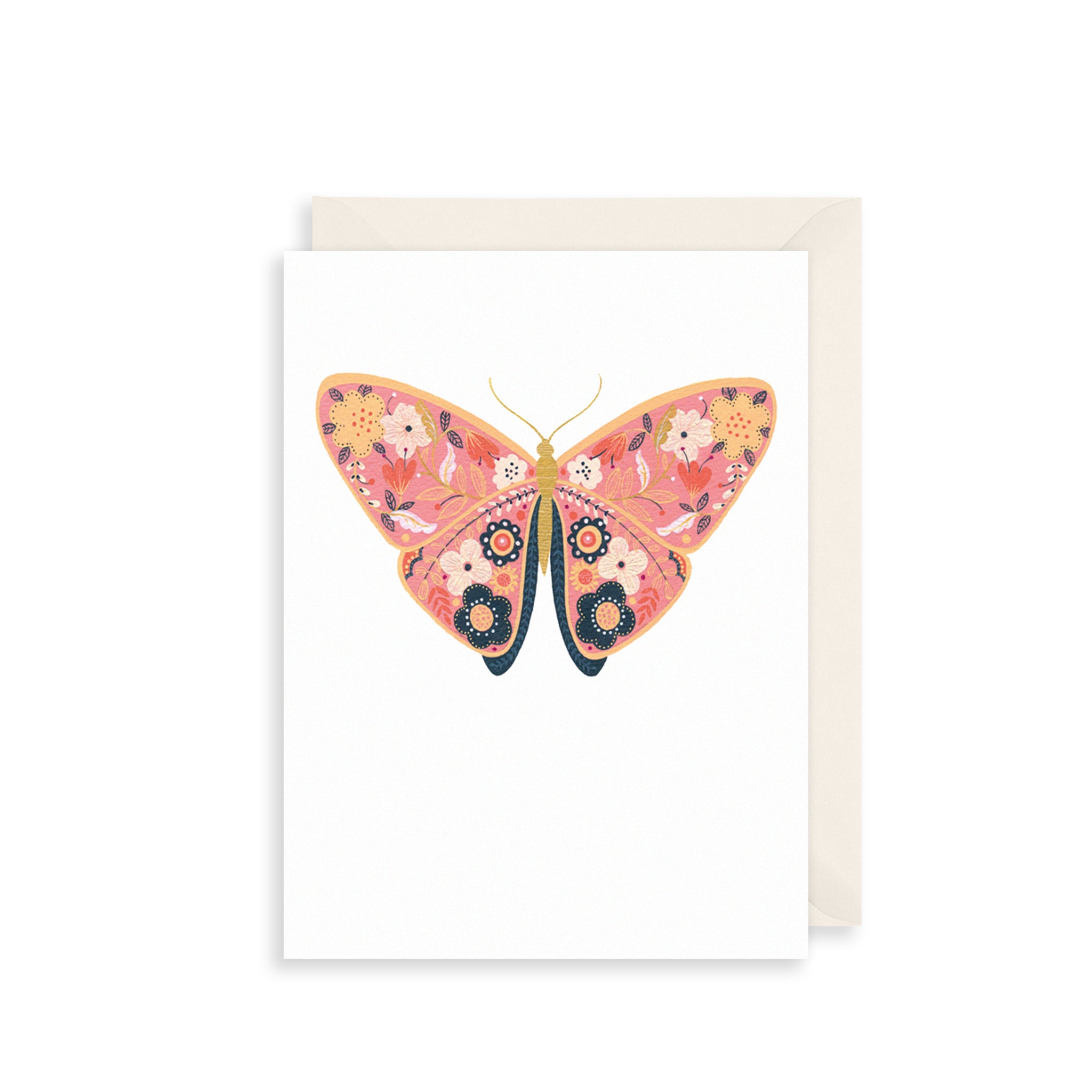 Pink Butterfly Greetings Card The Art File
