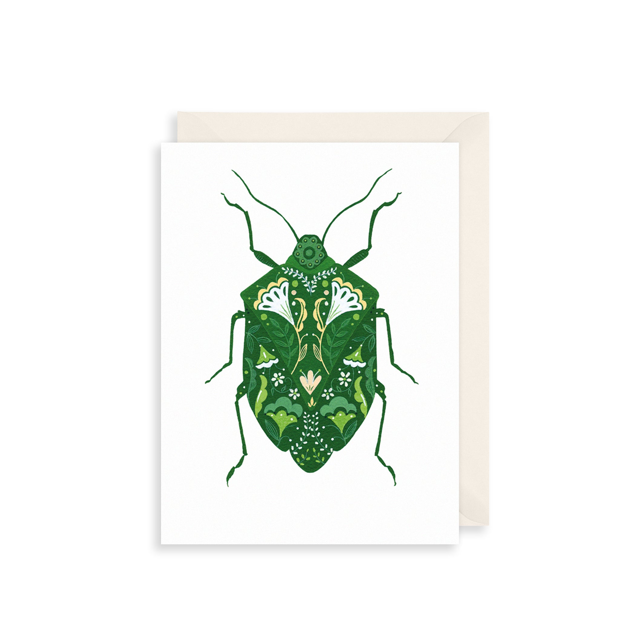 Green Beetle Greetings Card The Art File