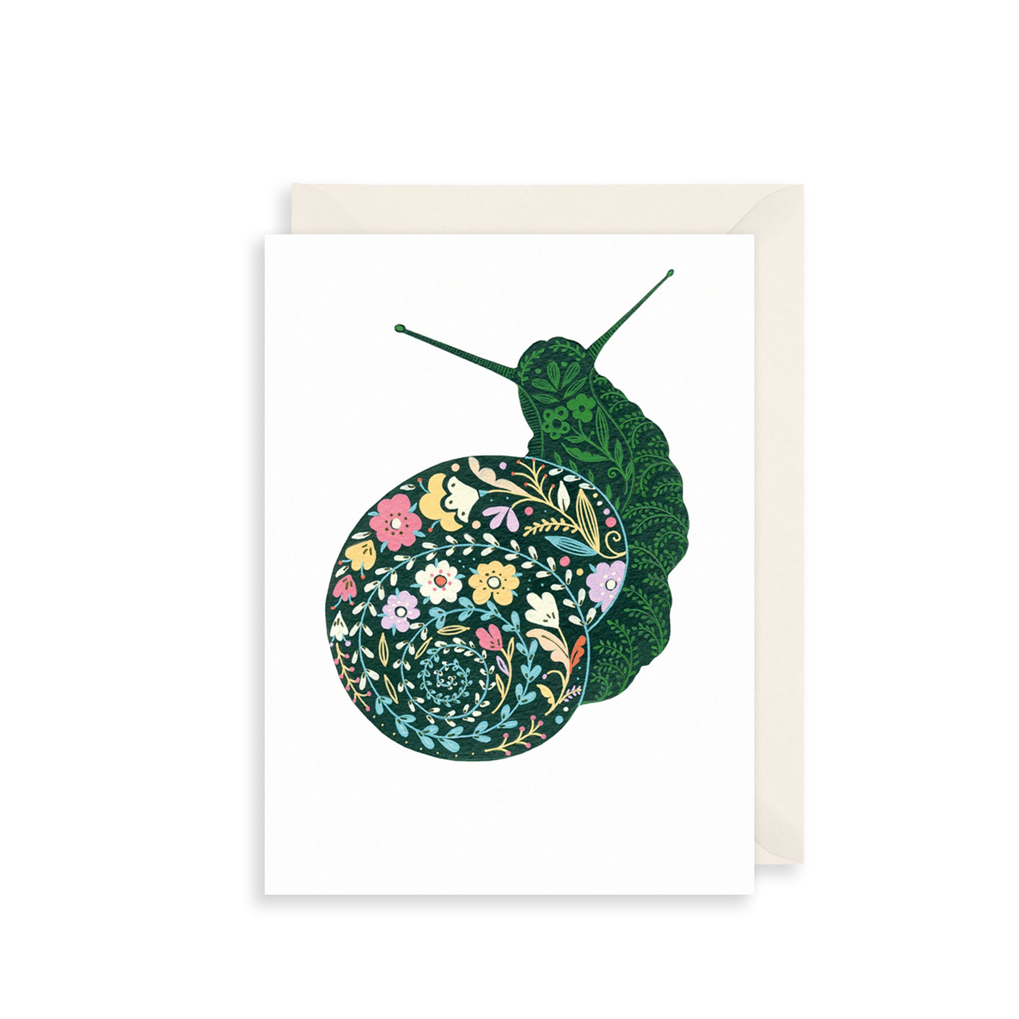 Green Snail Greetings Card The Art File