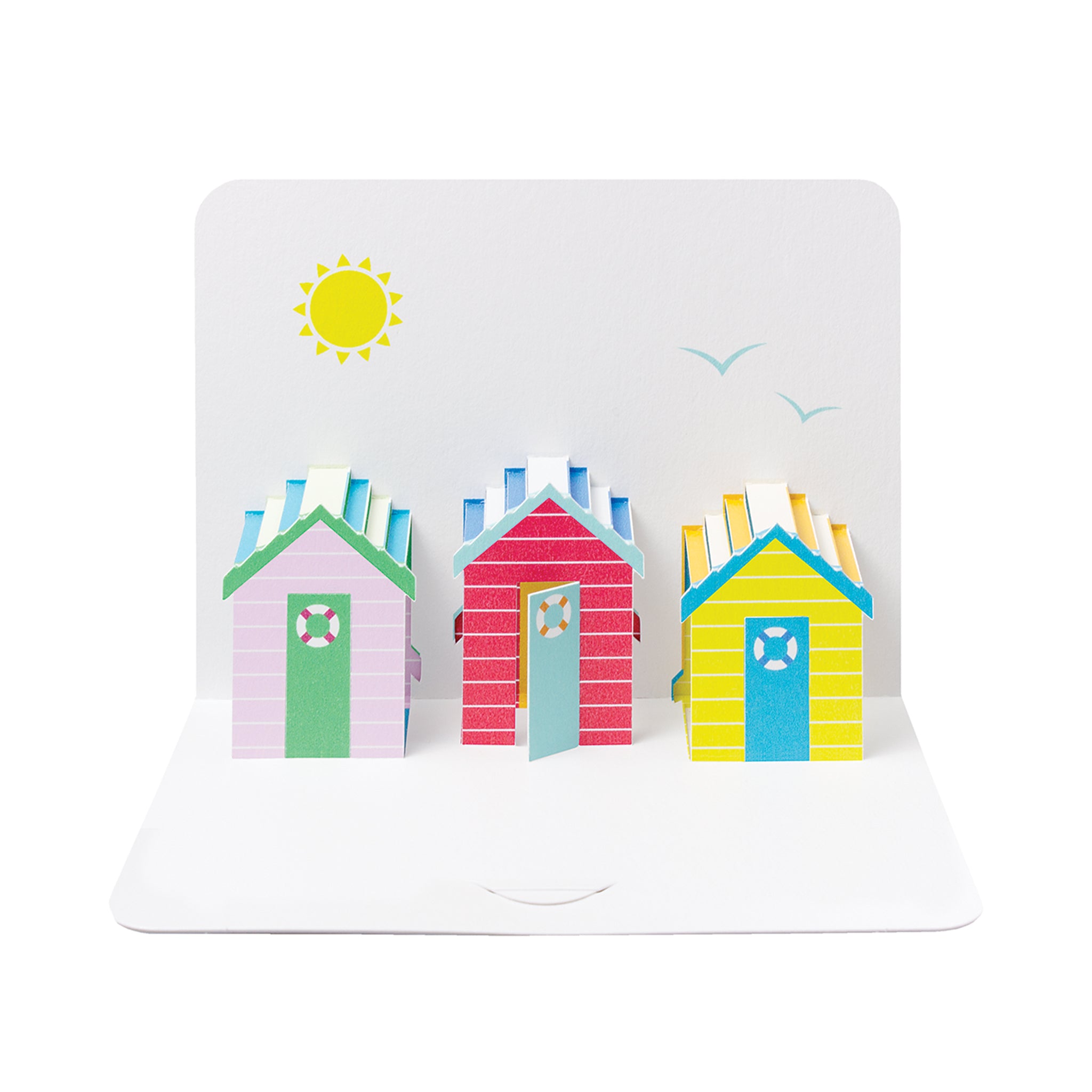 Beach Huts, 3D Pop-Up Card The Art File