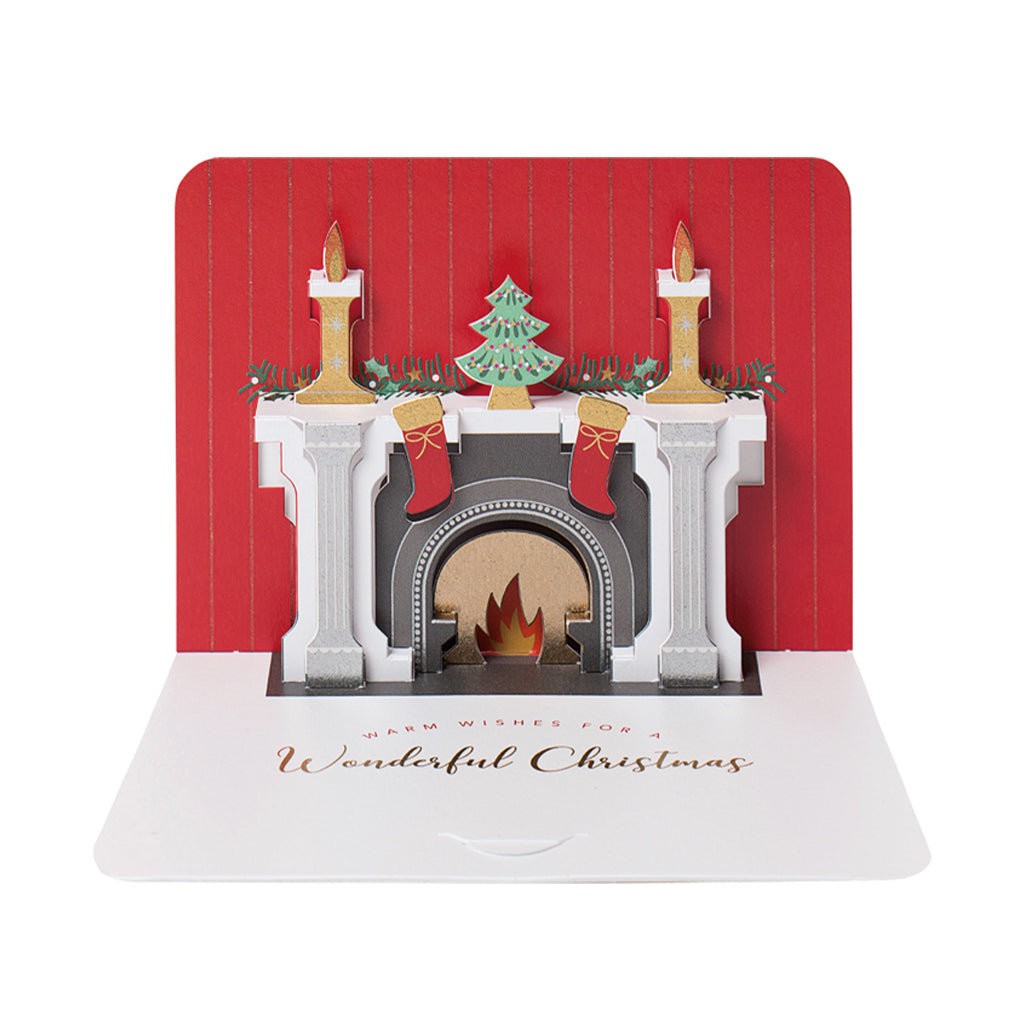 Christmas Fireplace, 5x 3D Christmas Cards The Art File