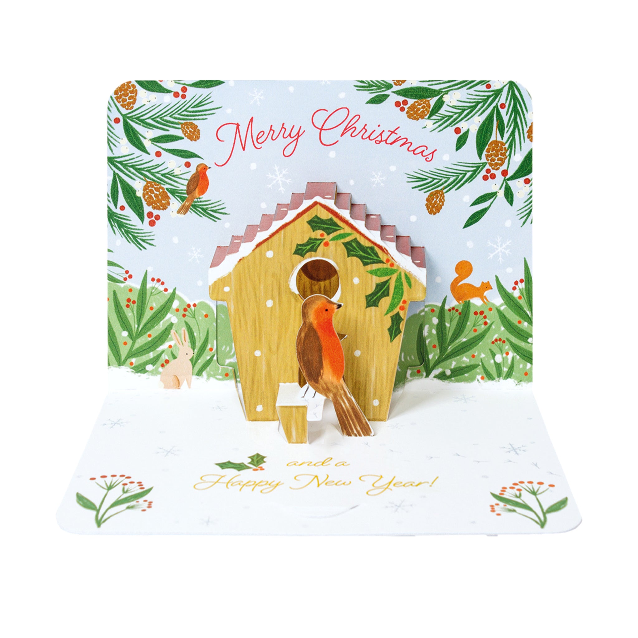 Bird House, Single 3D Christmas Card