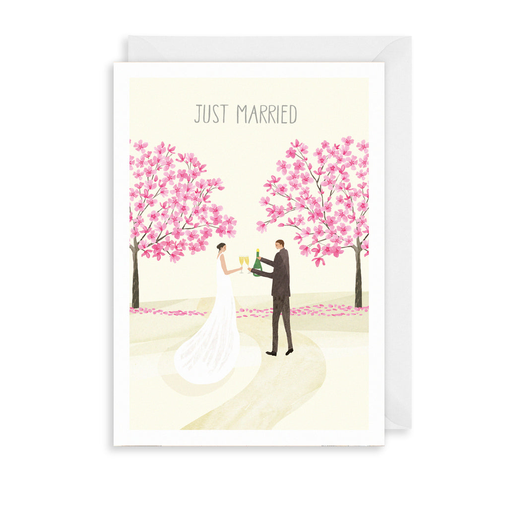Just Married Blossom Greetings Card The Art File