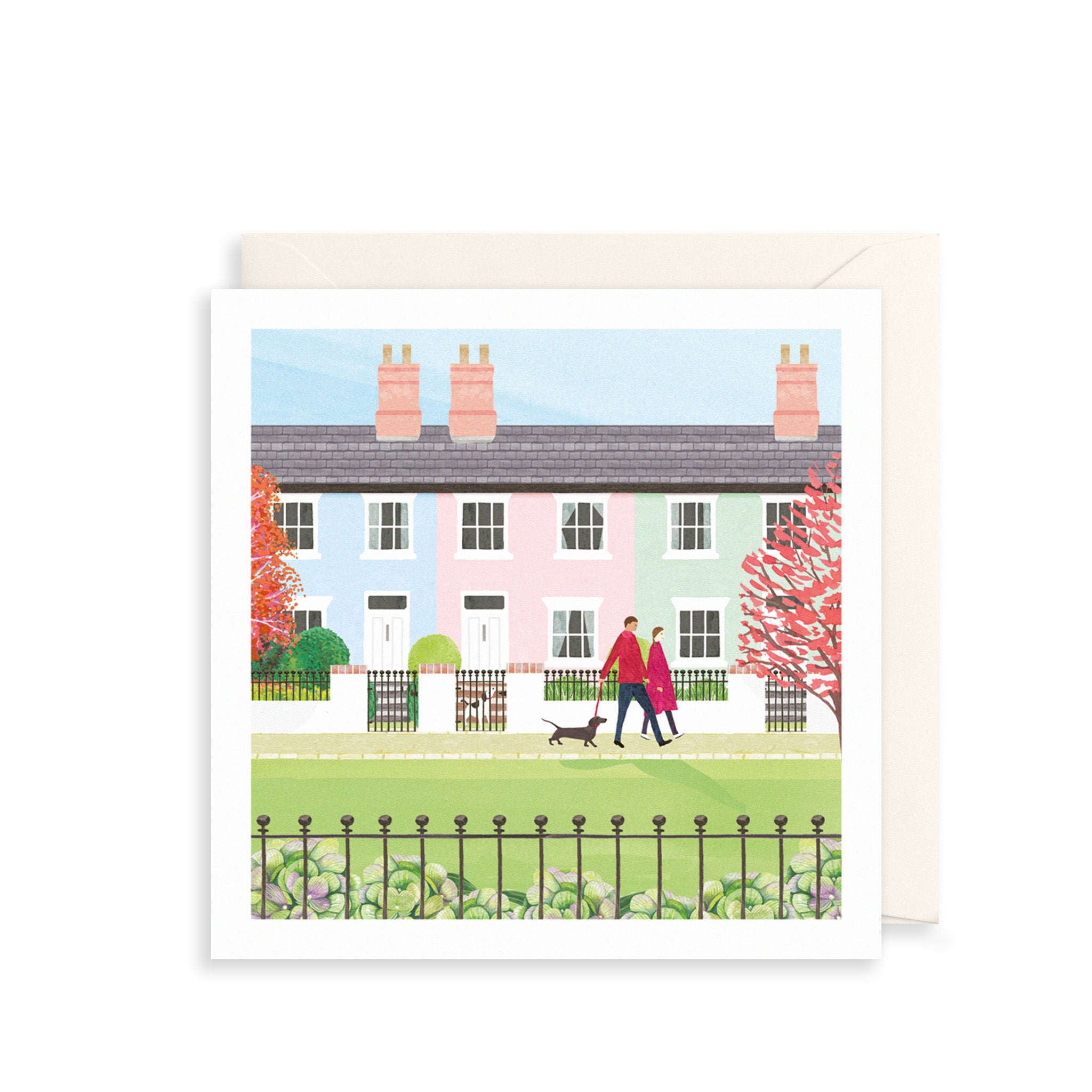 Colourful Houses Greetings Card