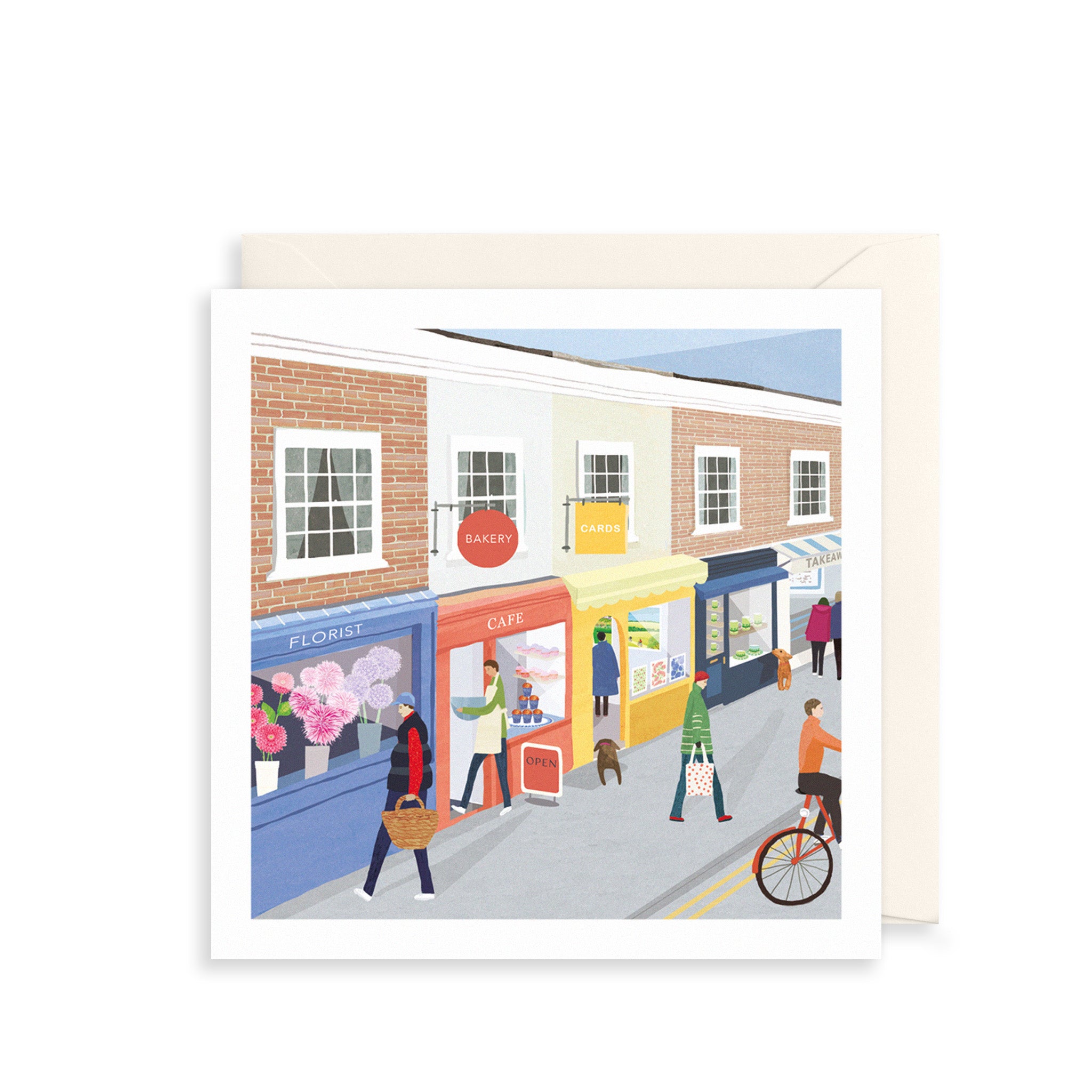 Shopping Town Greetings Card