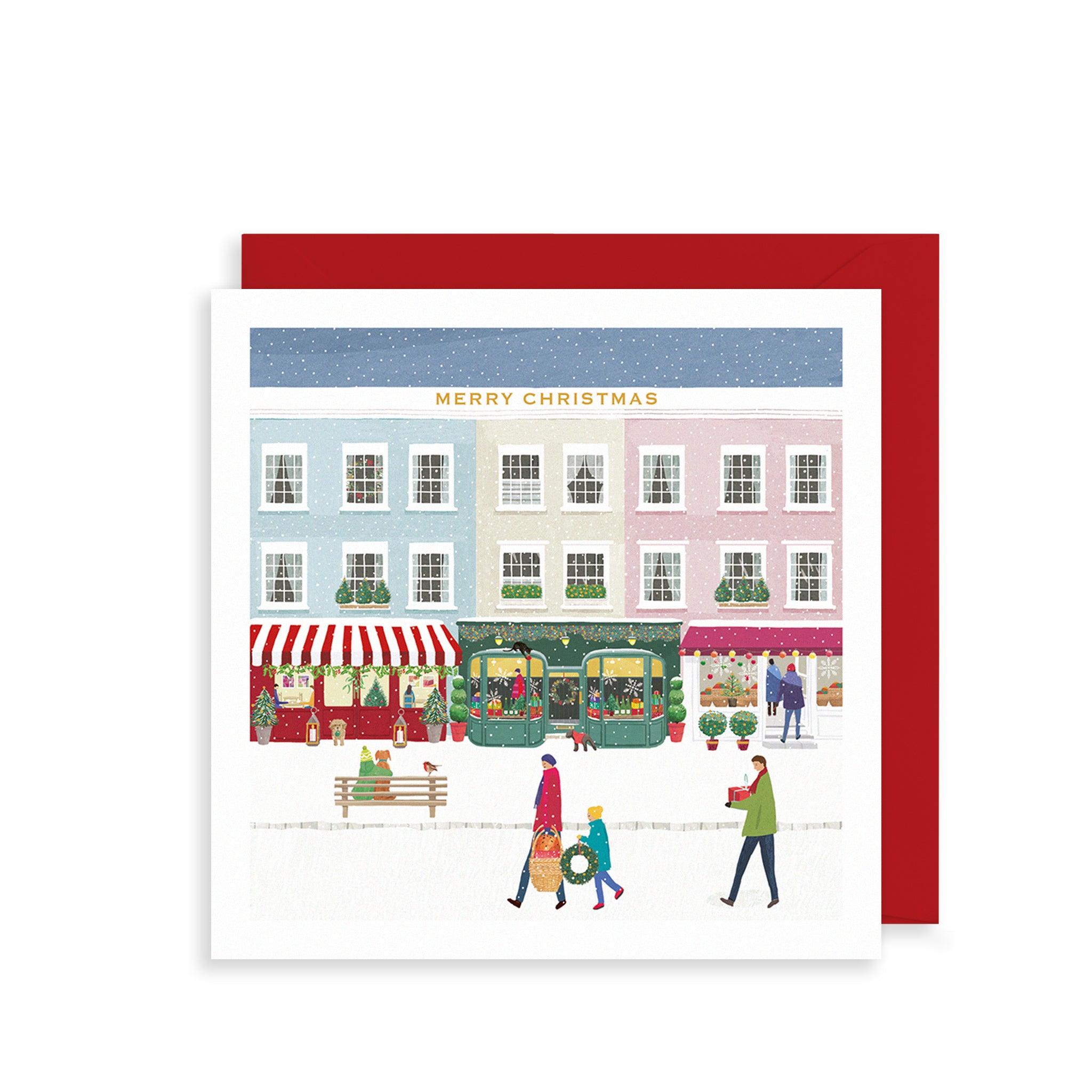 Festive High Street Christmas Card