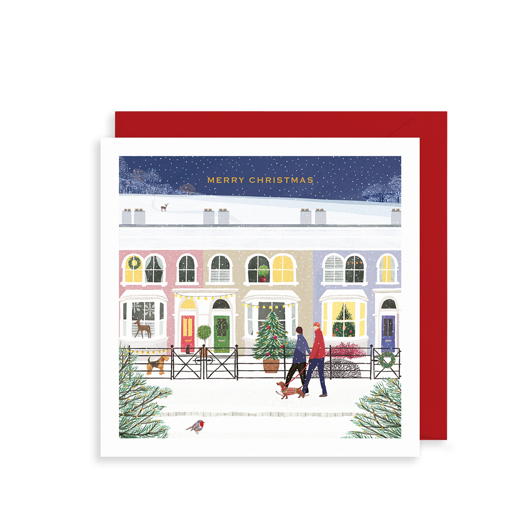 Festive Houses Christmas Card