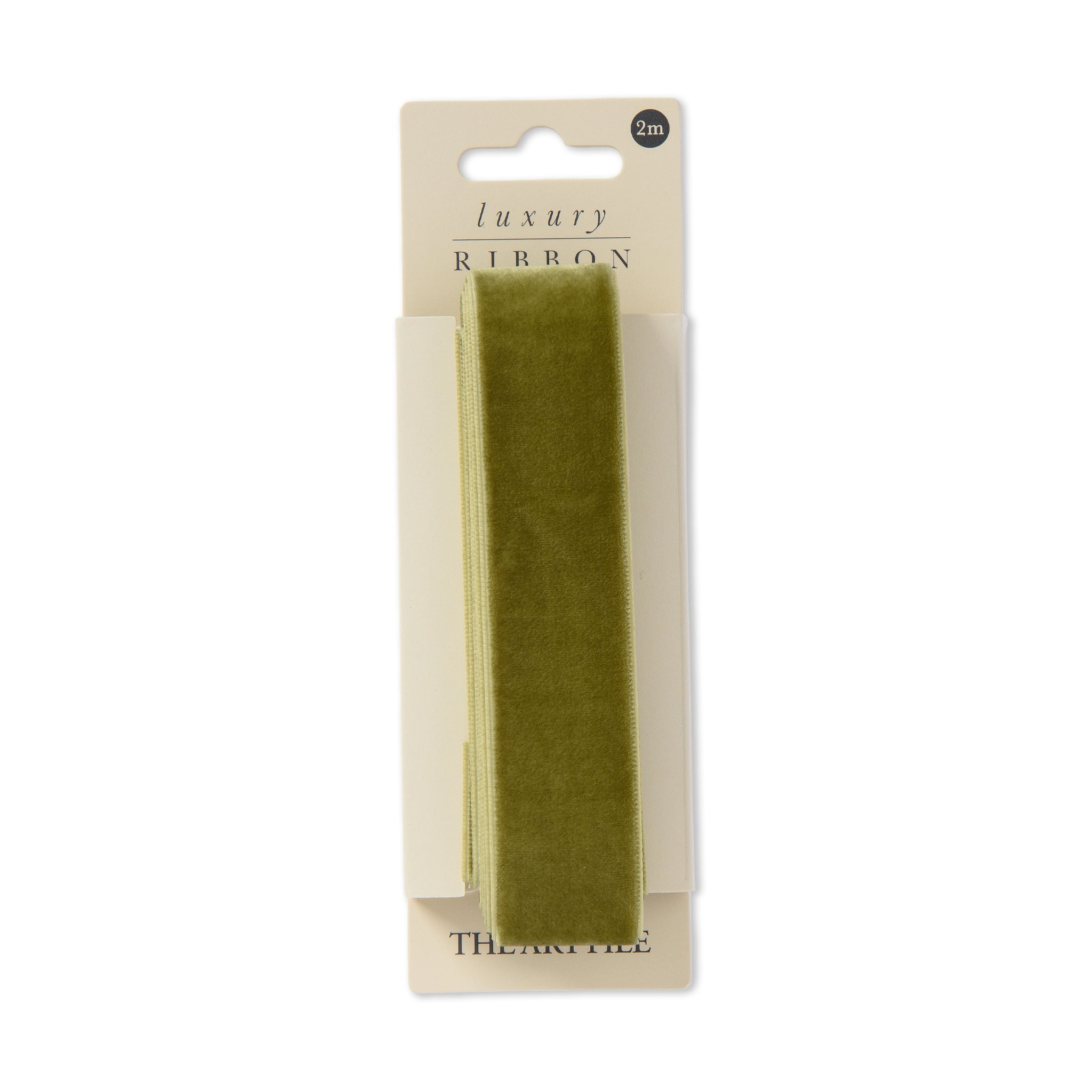 Olive Green 2m Luxury Velvet Ribbon