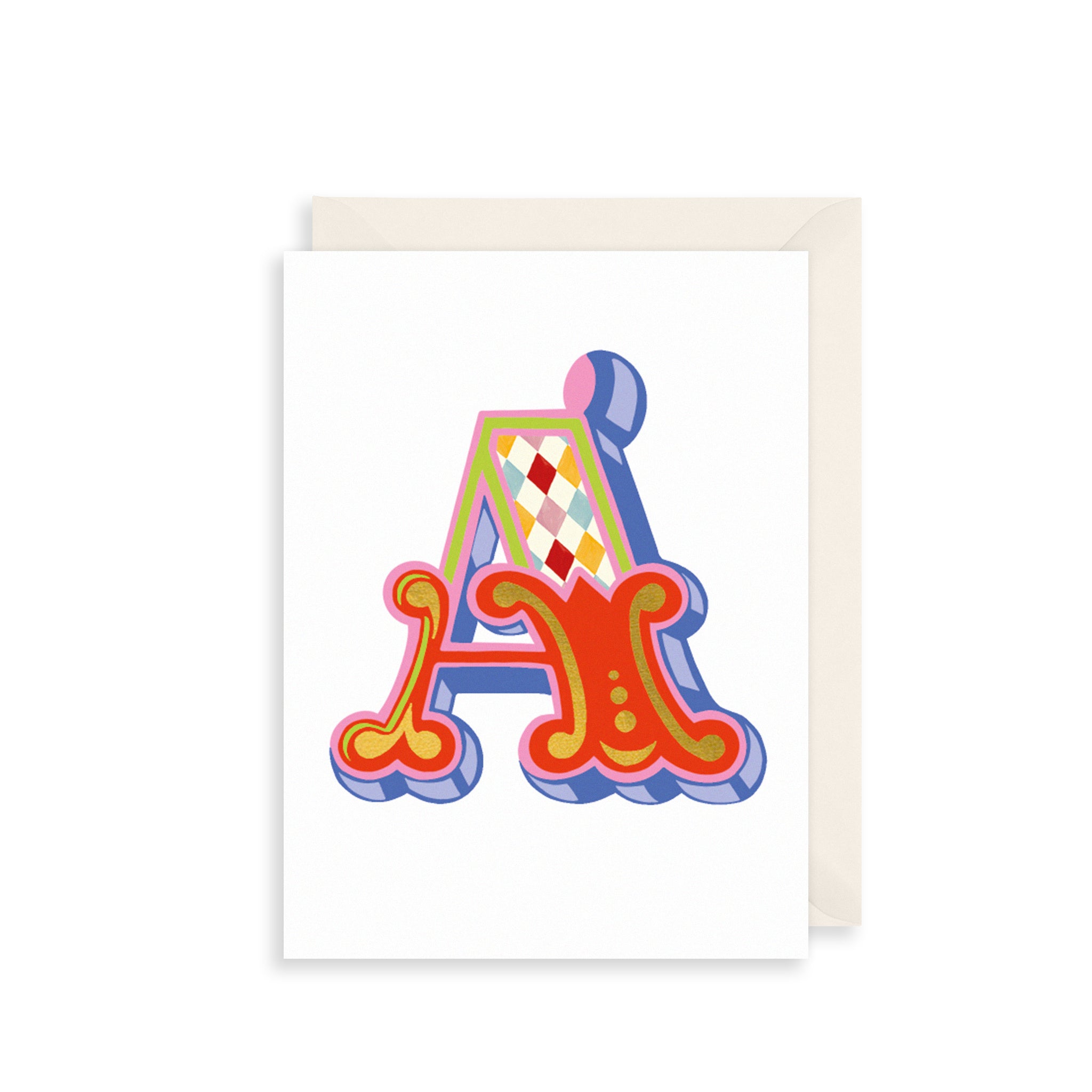 'A' Alphabet Greetings Card