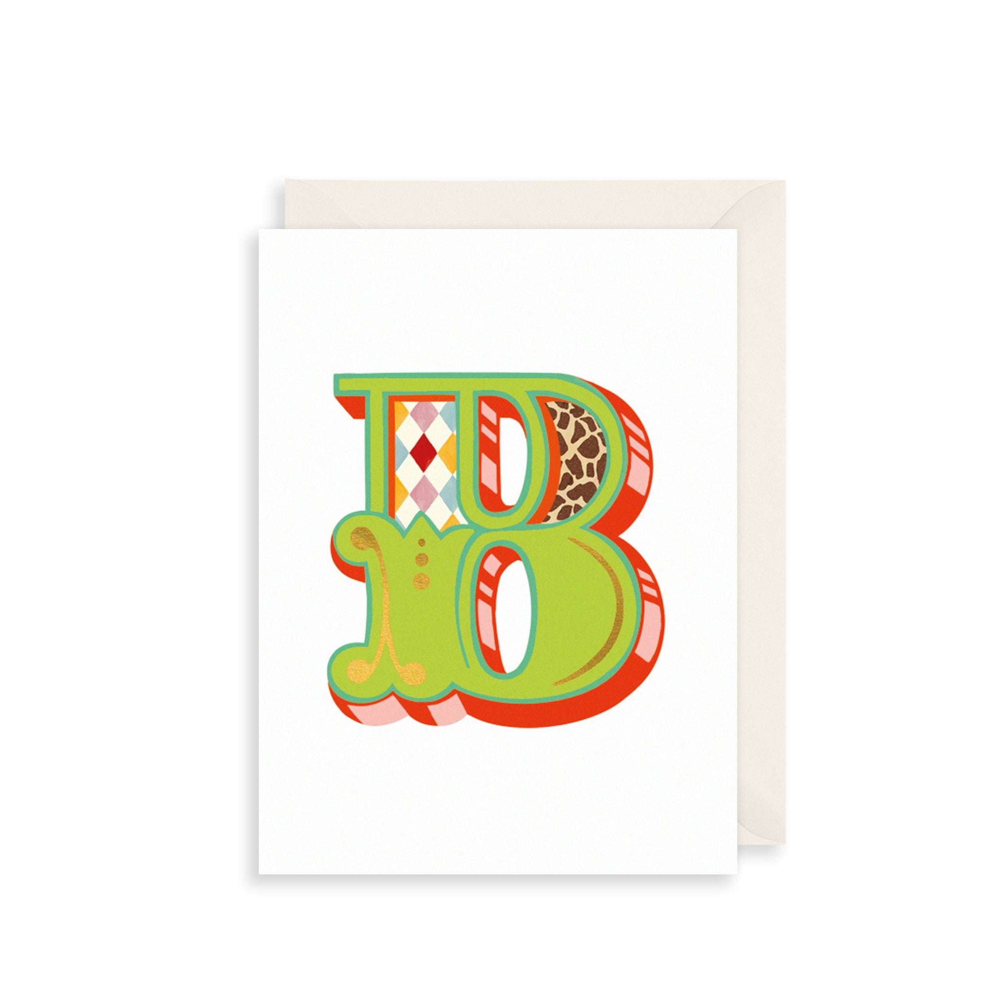 'B' Alphabet Greetings Card