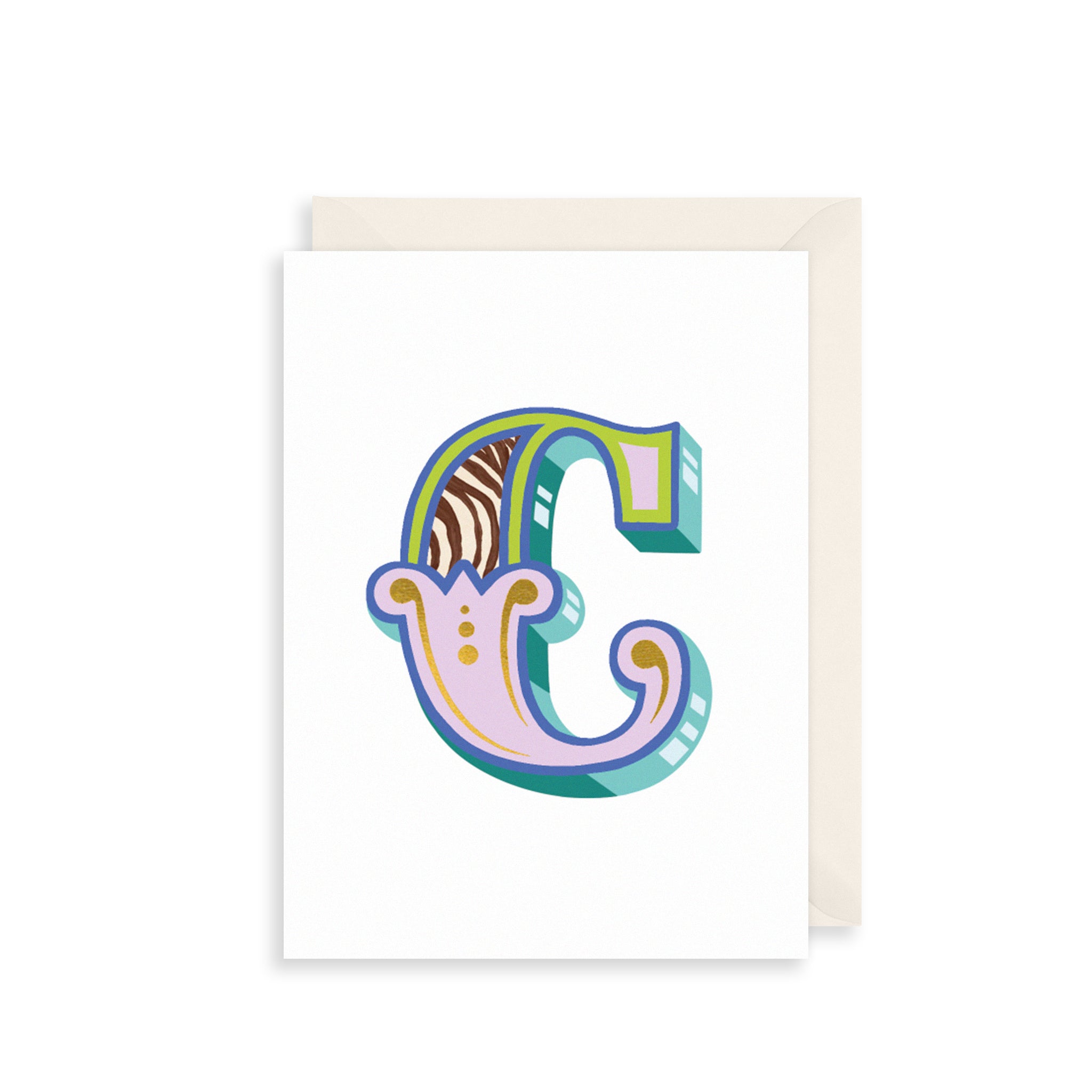 'C' Alphabet Greetings Card
