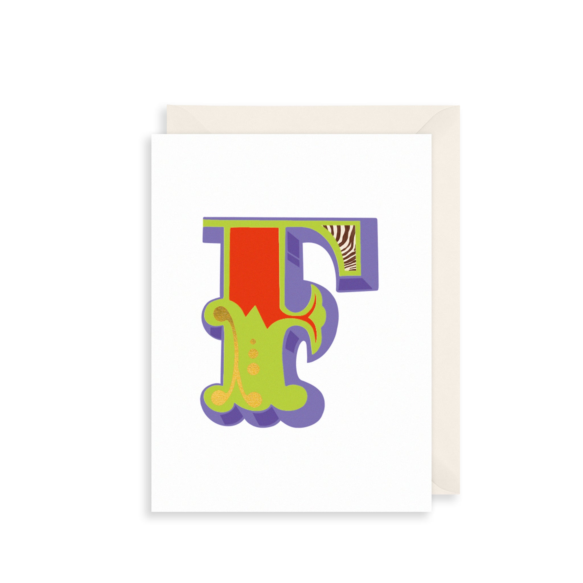 'F' Alphabet Greetings Card