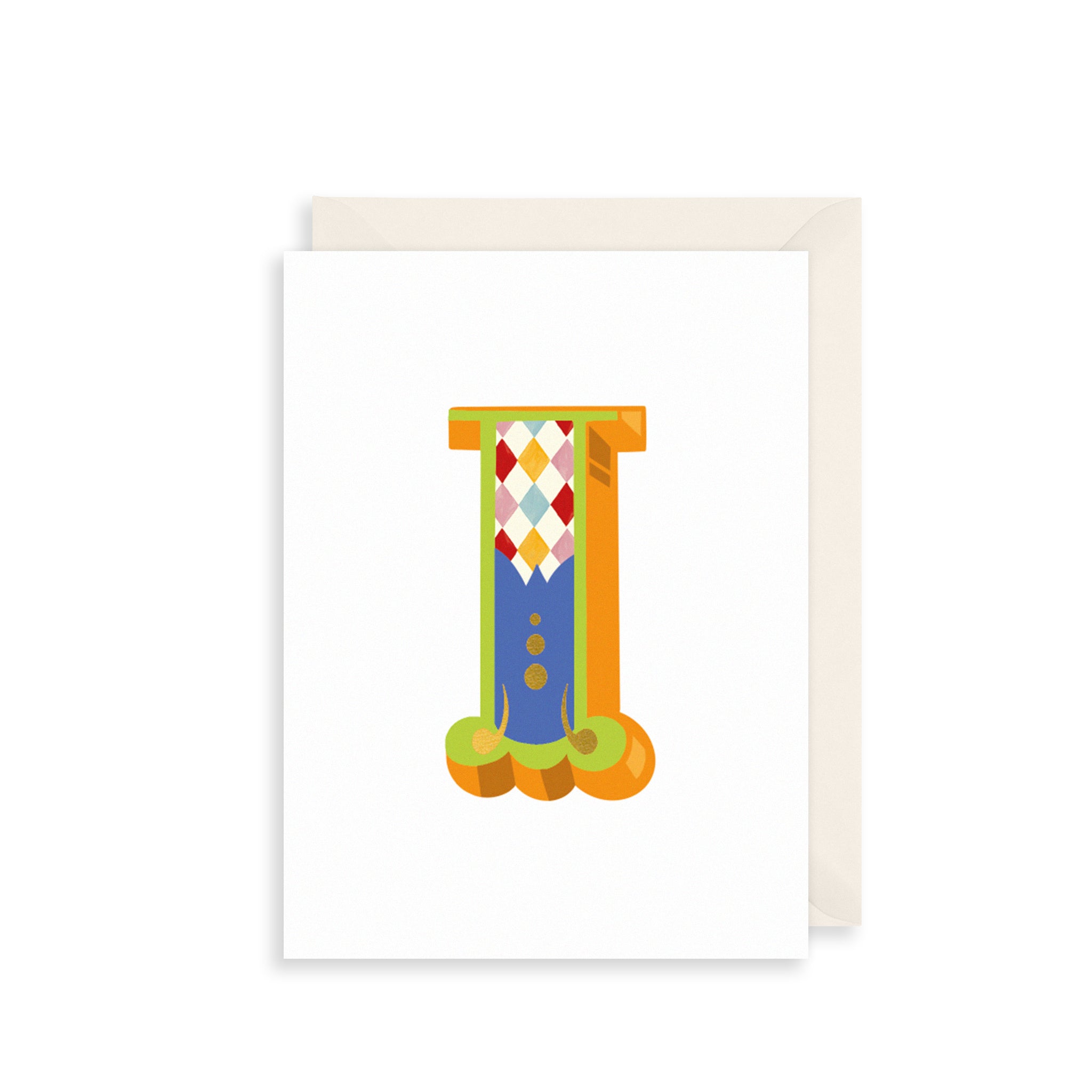 'I' Alphabet Greetings Card