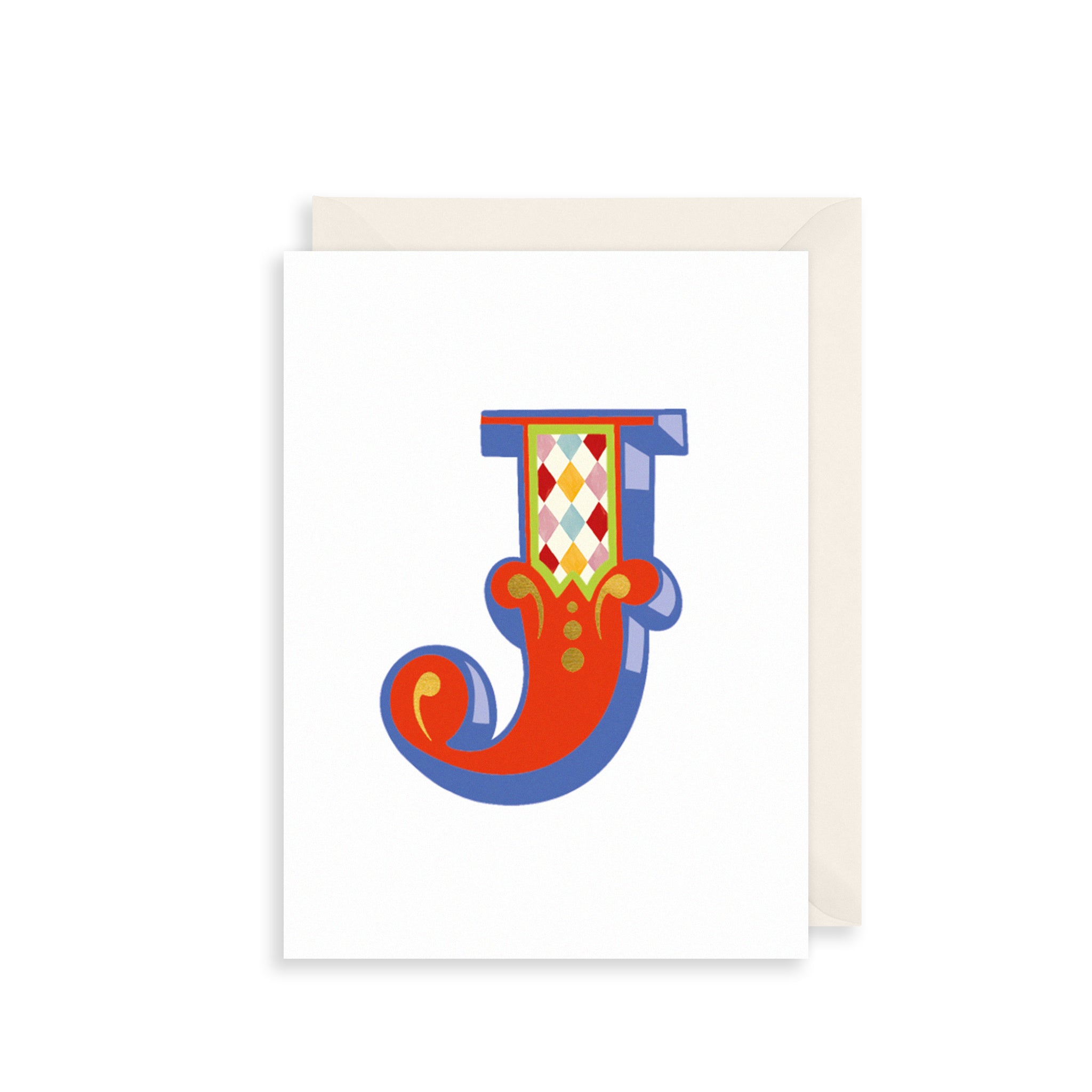 'J' Alphabet Greetings Card