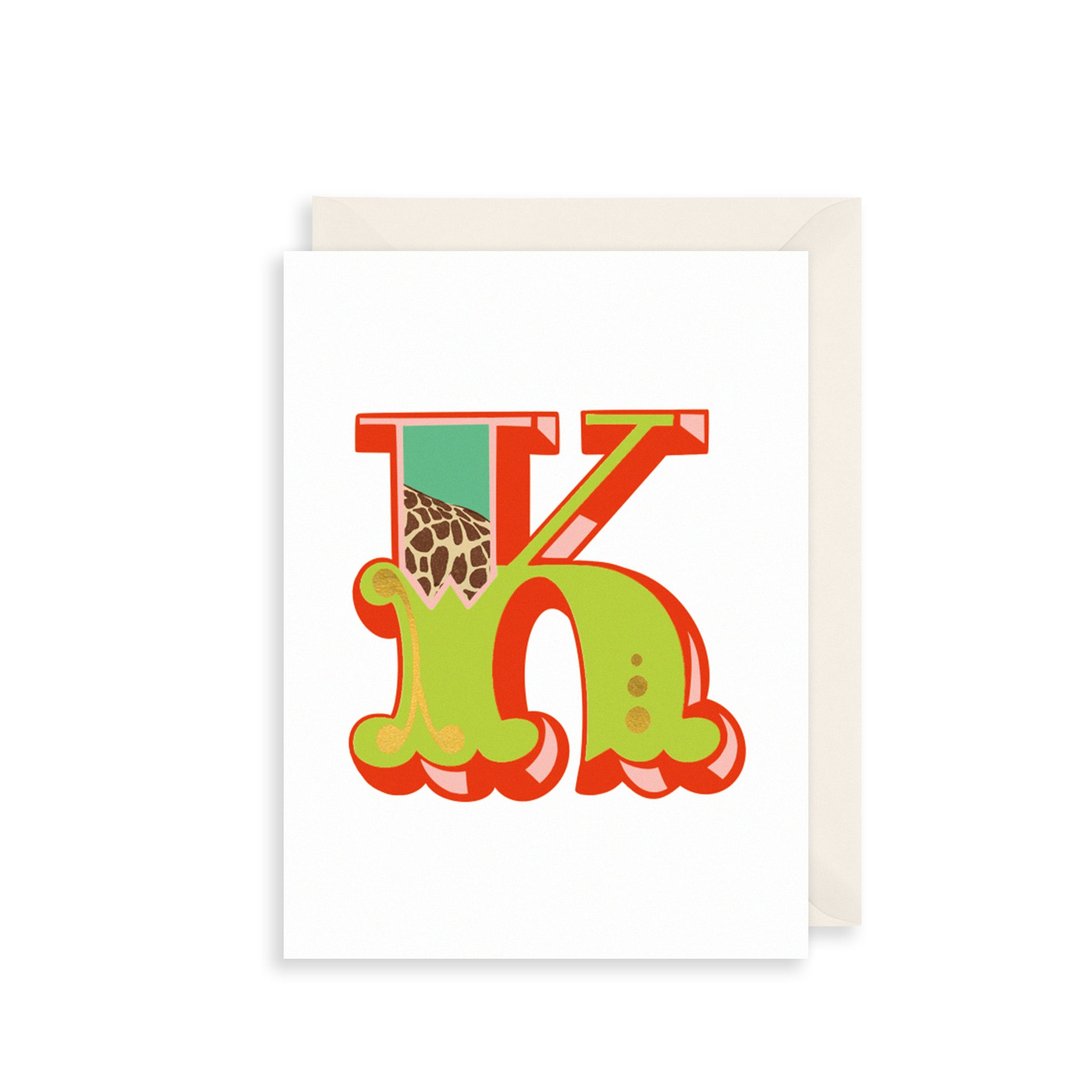'K' Alphabet Greetings Card