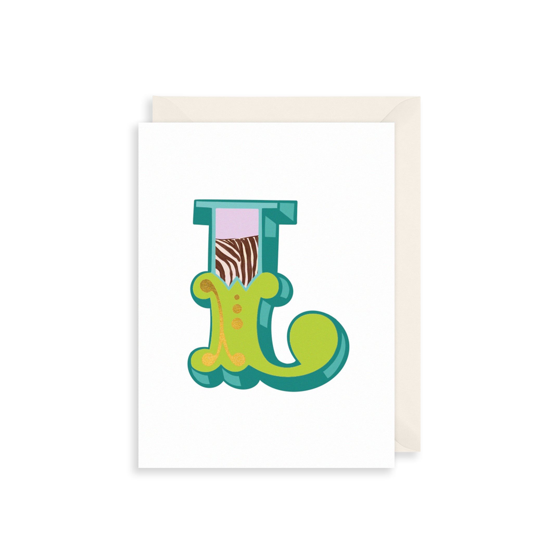 'L' Alphabet Greetings Card