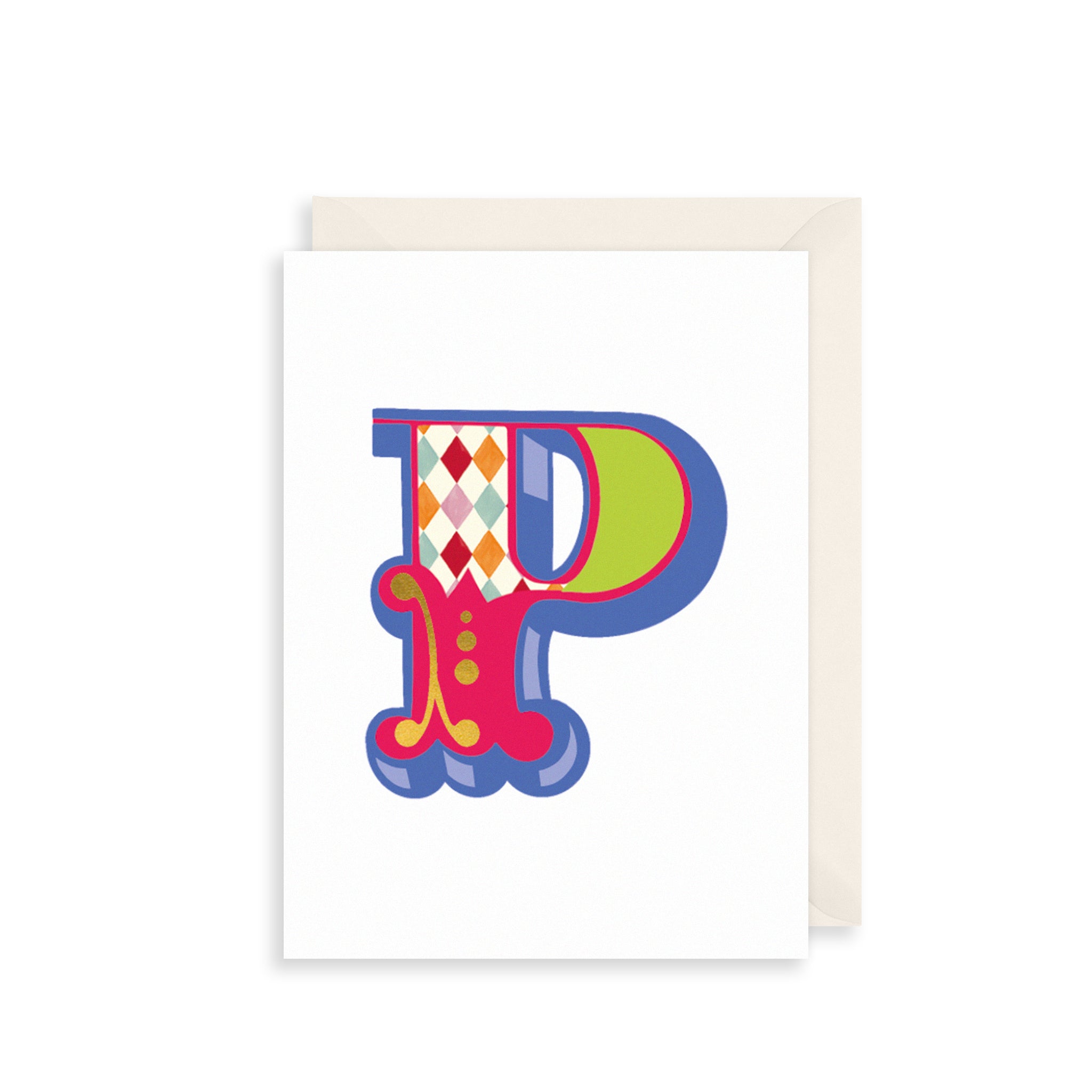 'P' Alphabet Greetings Card