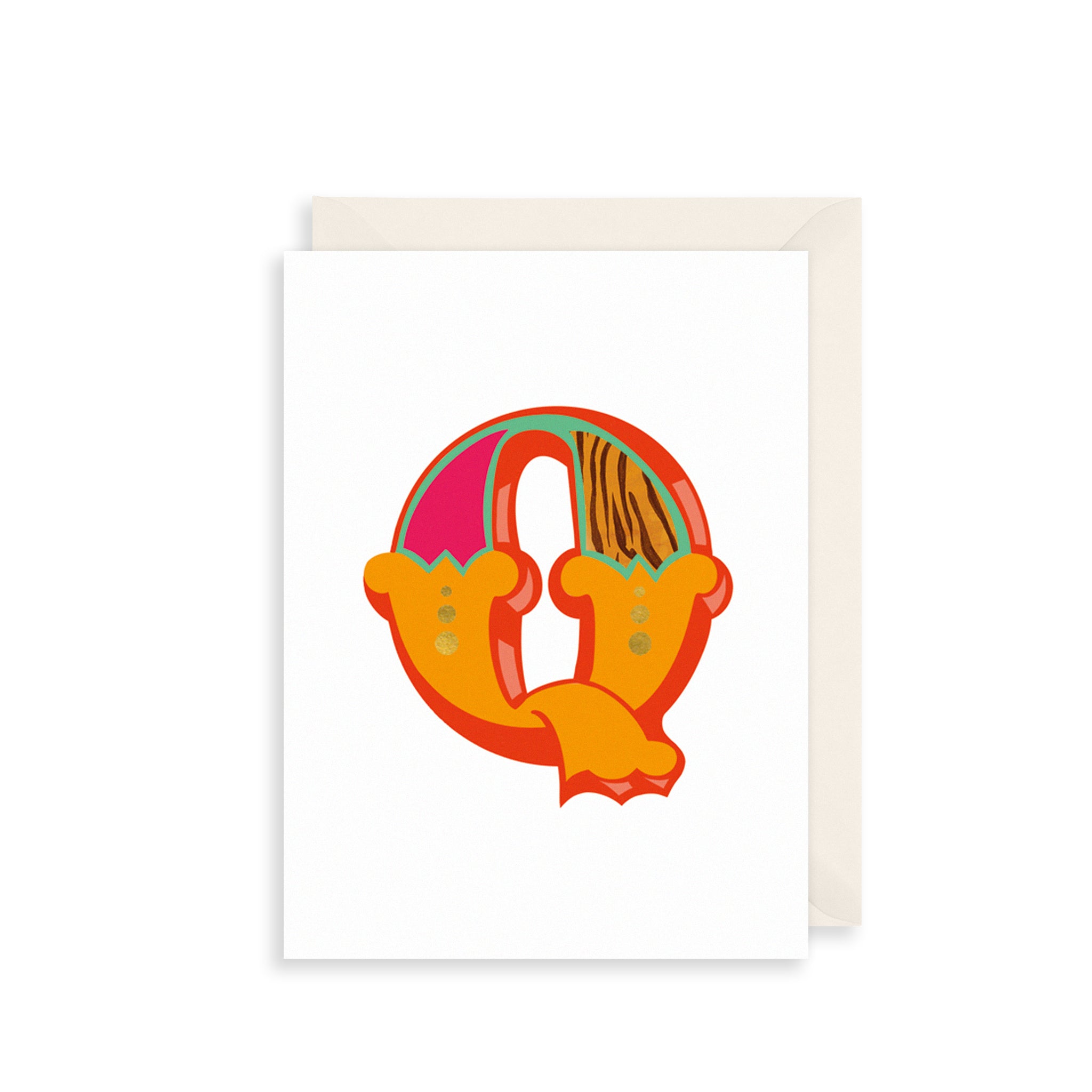 'Q' Alphabet Greetings Card