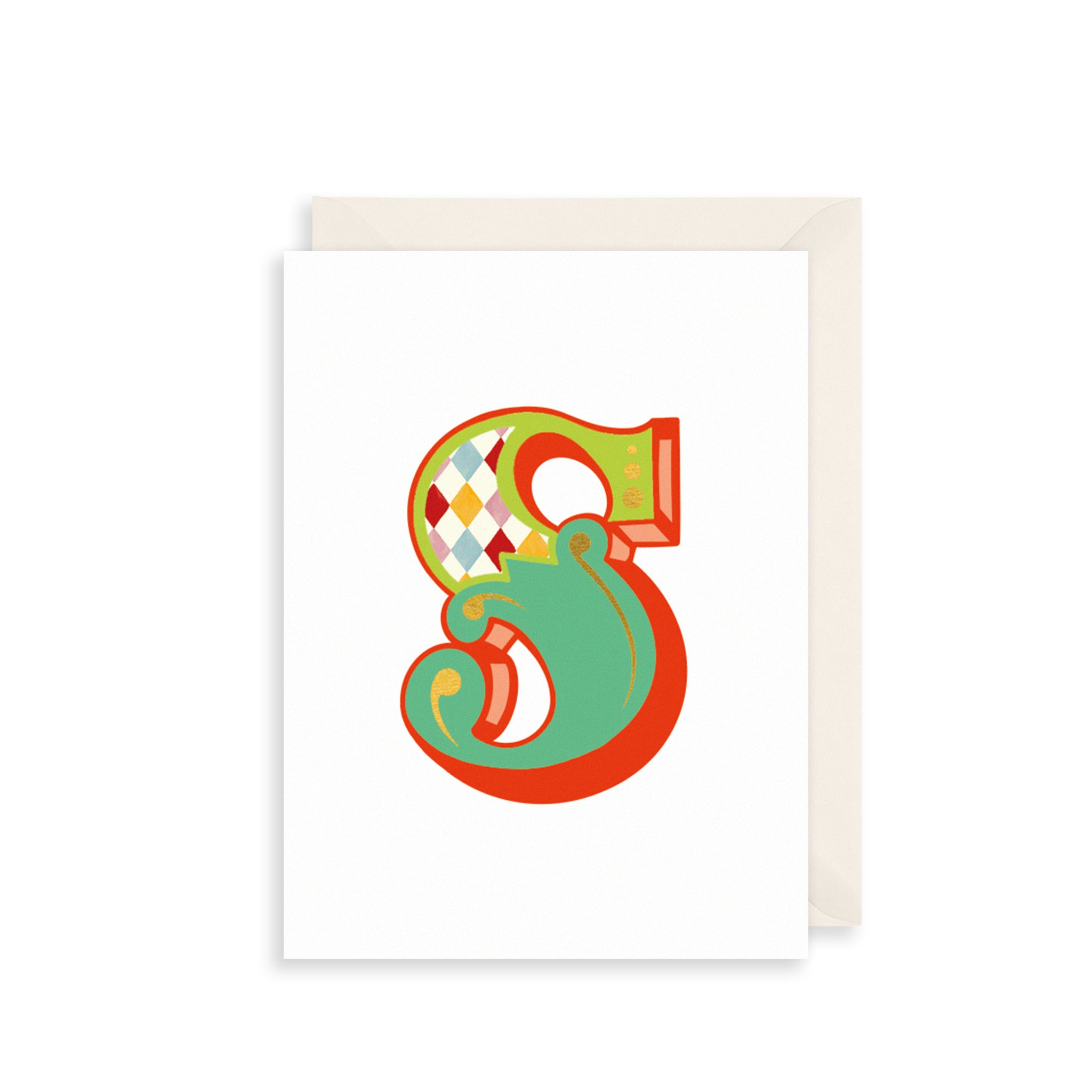 'S' Alphabet Greetings Card