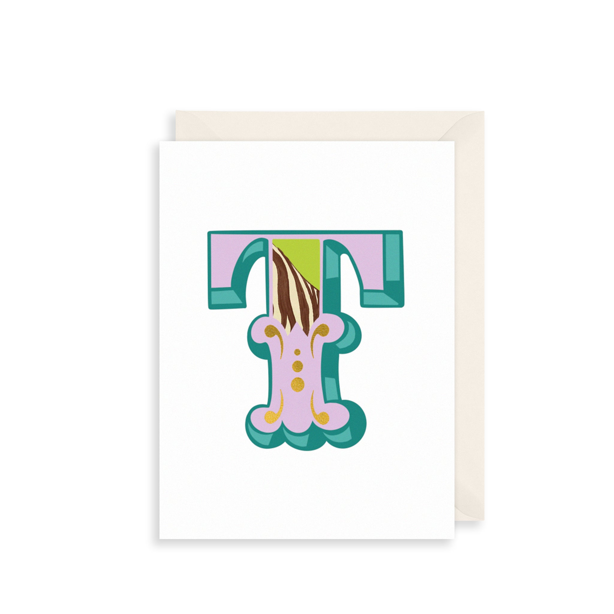 'T' Alphabet Greetings Card