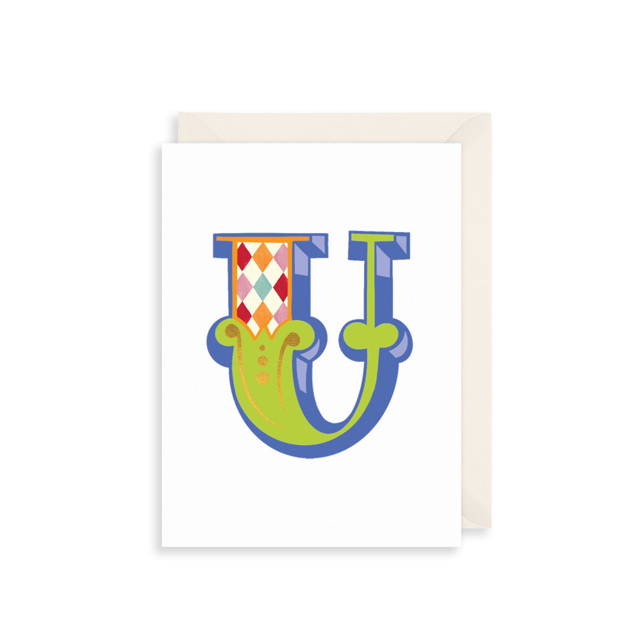 'U' Alphabet Greetings Card